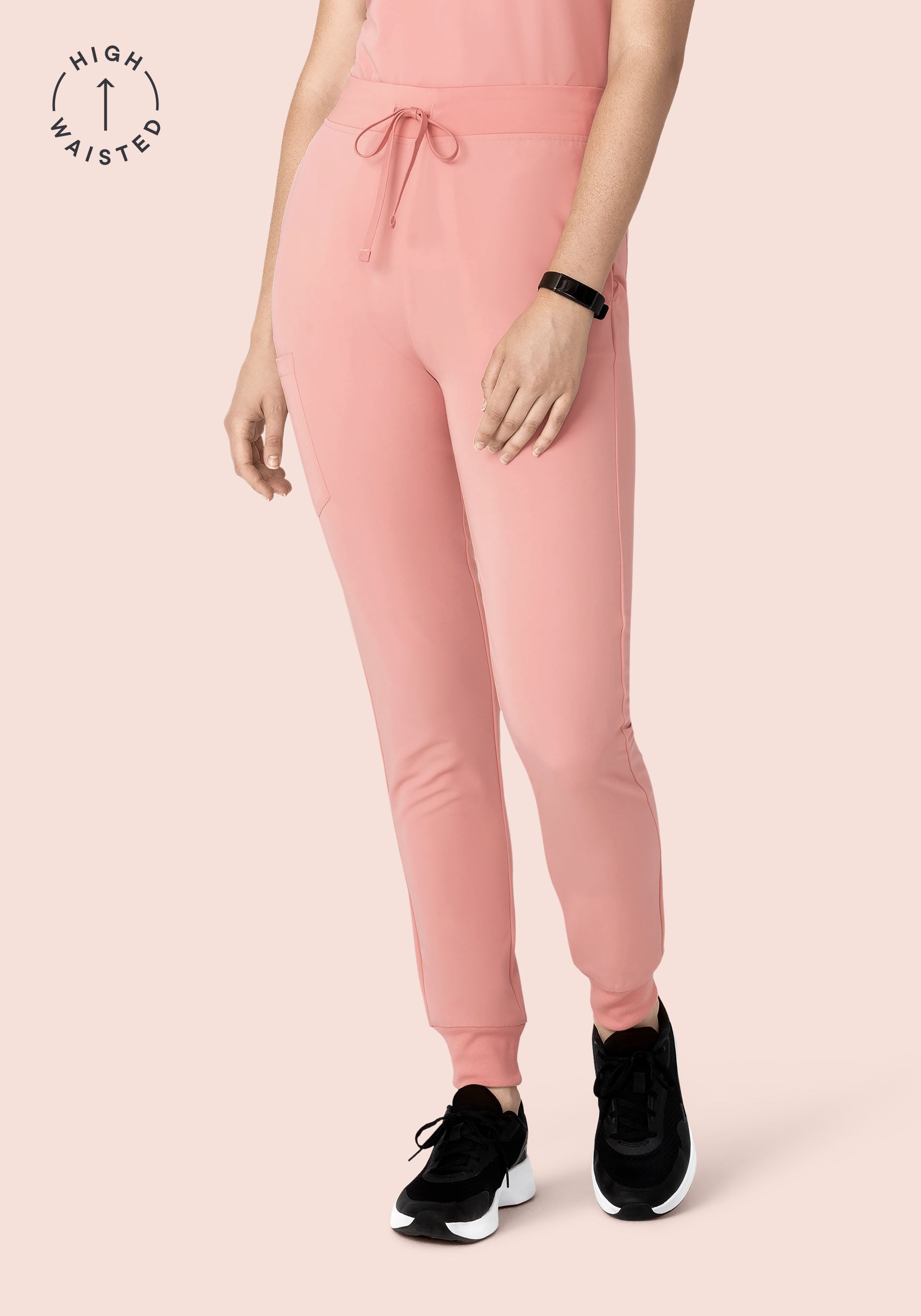 High Waisted Joggers Dusty Pink