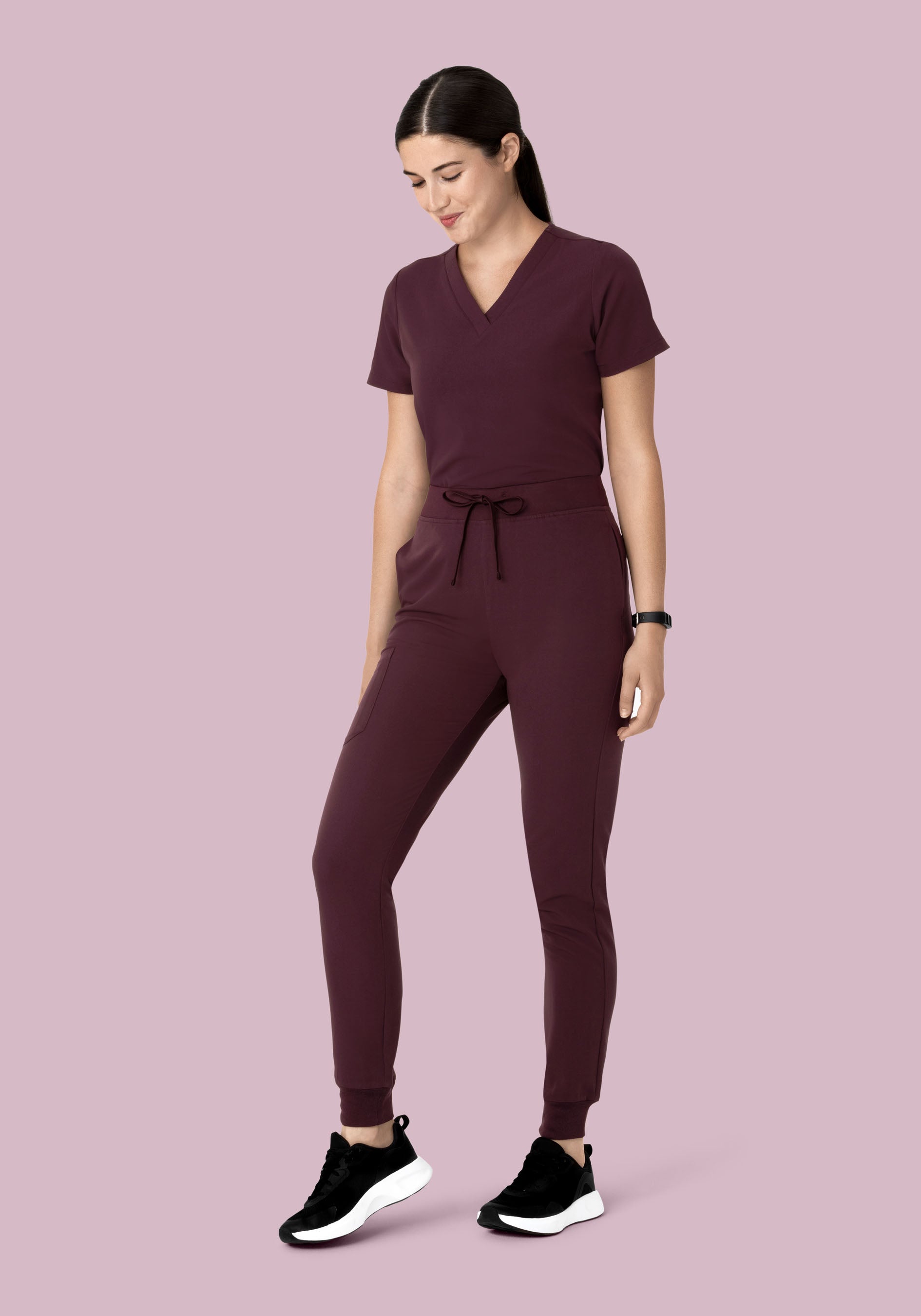 High Waisted Joggers Merlot
