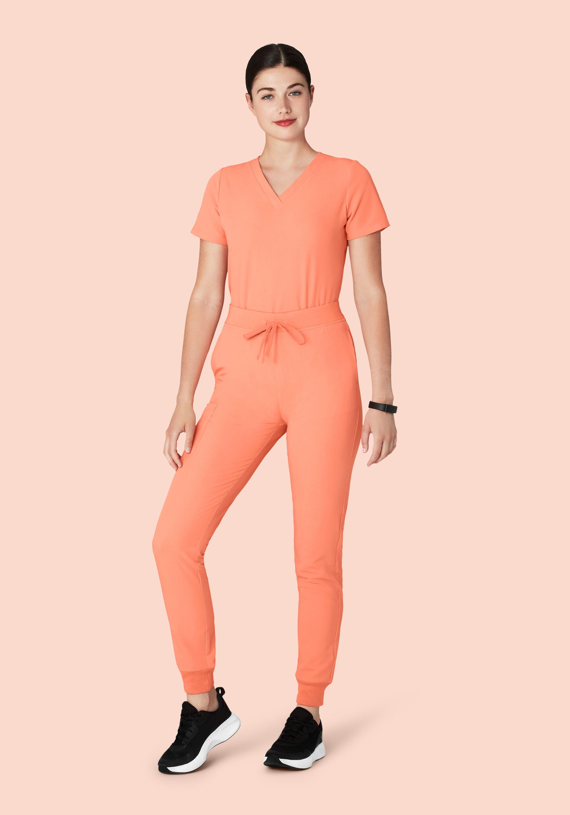 High Waisted Joggers Peach
