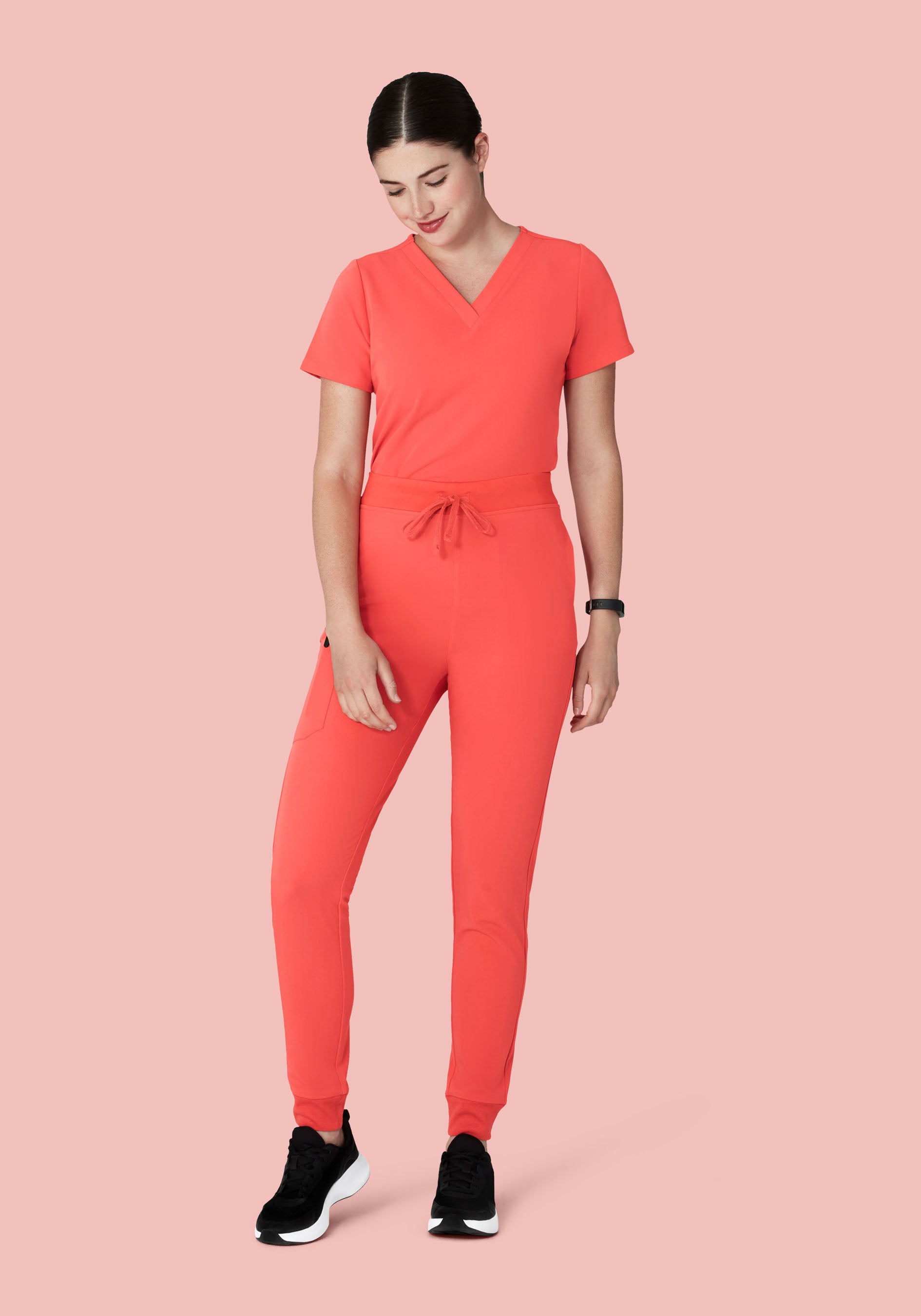 High Waisted Joggers Sunkissed Coral