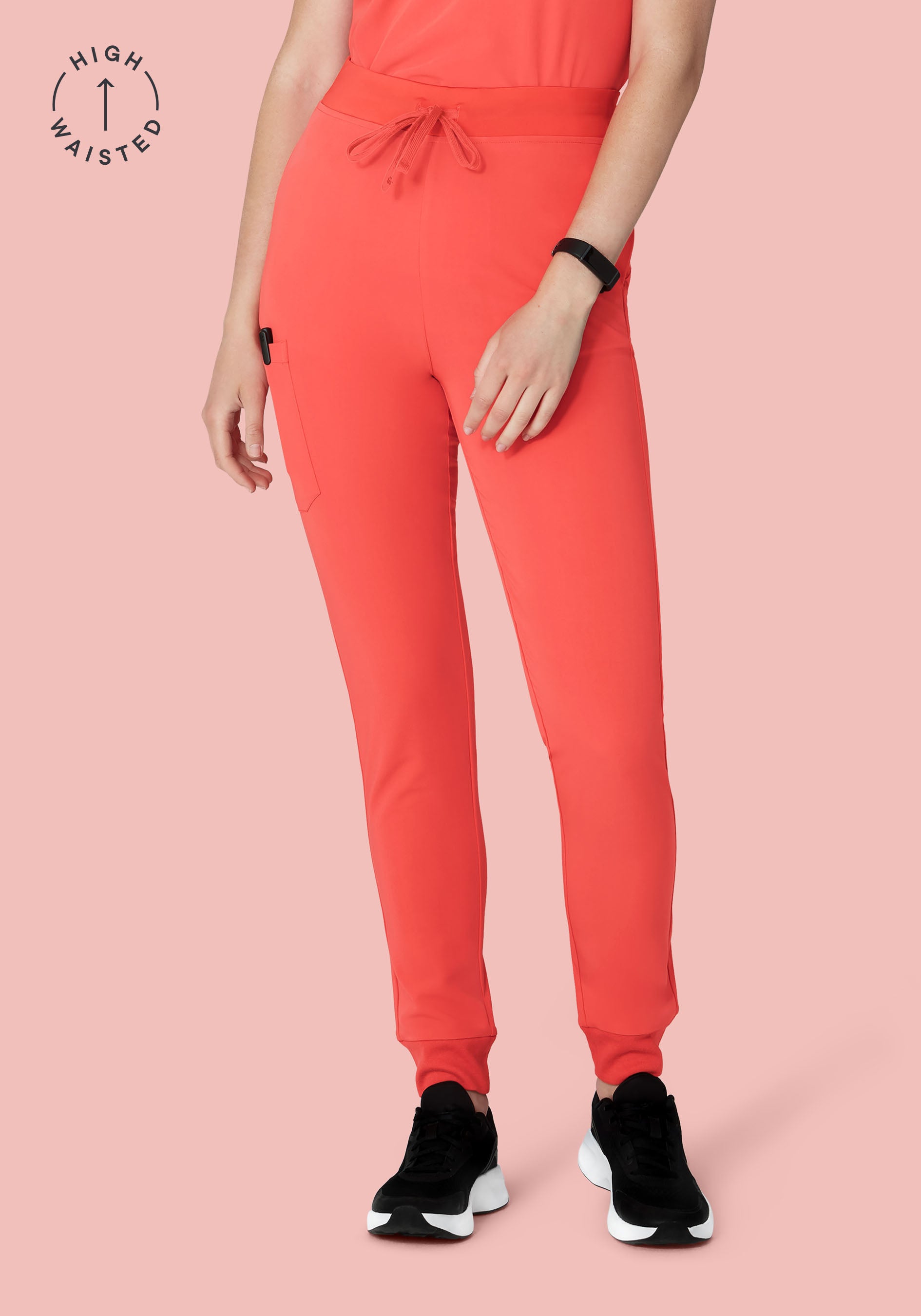 High Waisted Joggers Sunkissed Coral