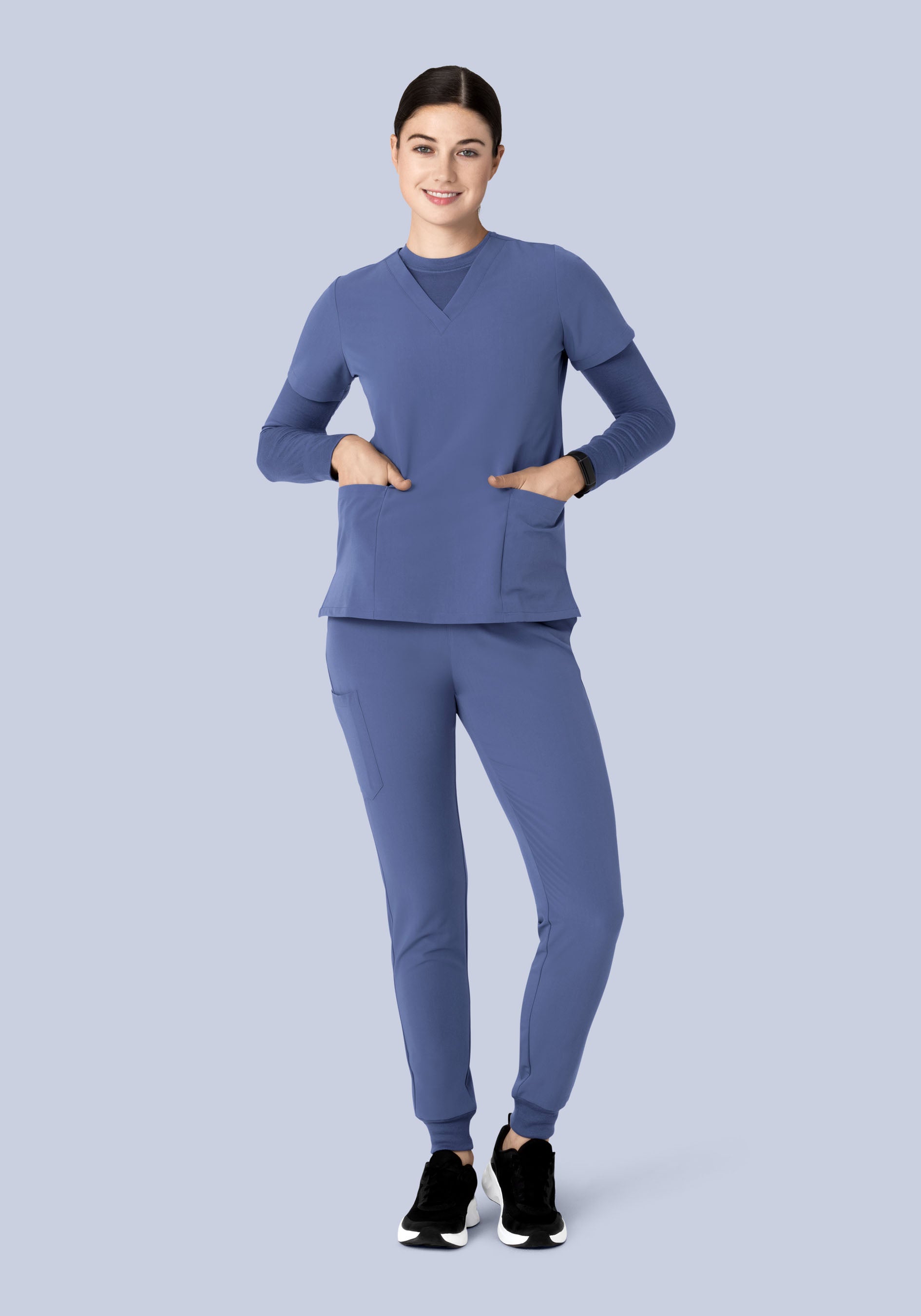 High Waisted Joggers Deep Periwinkle