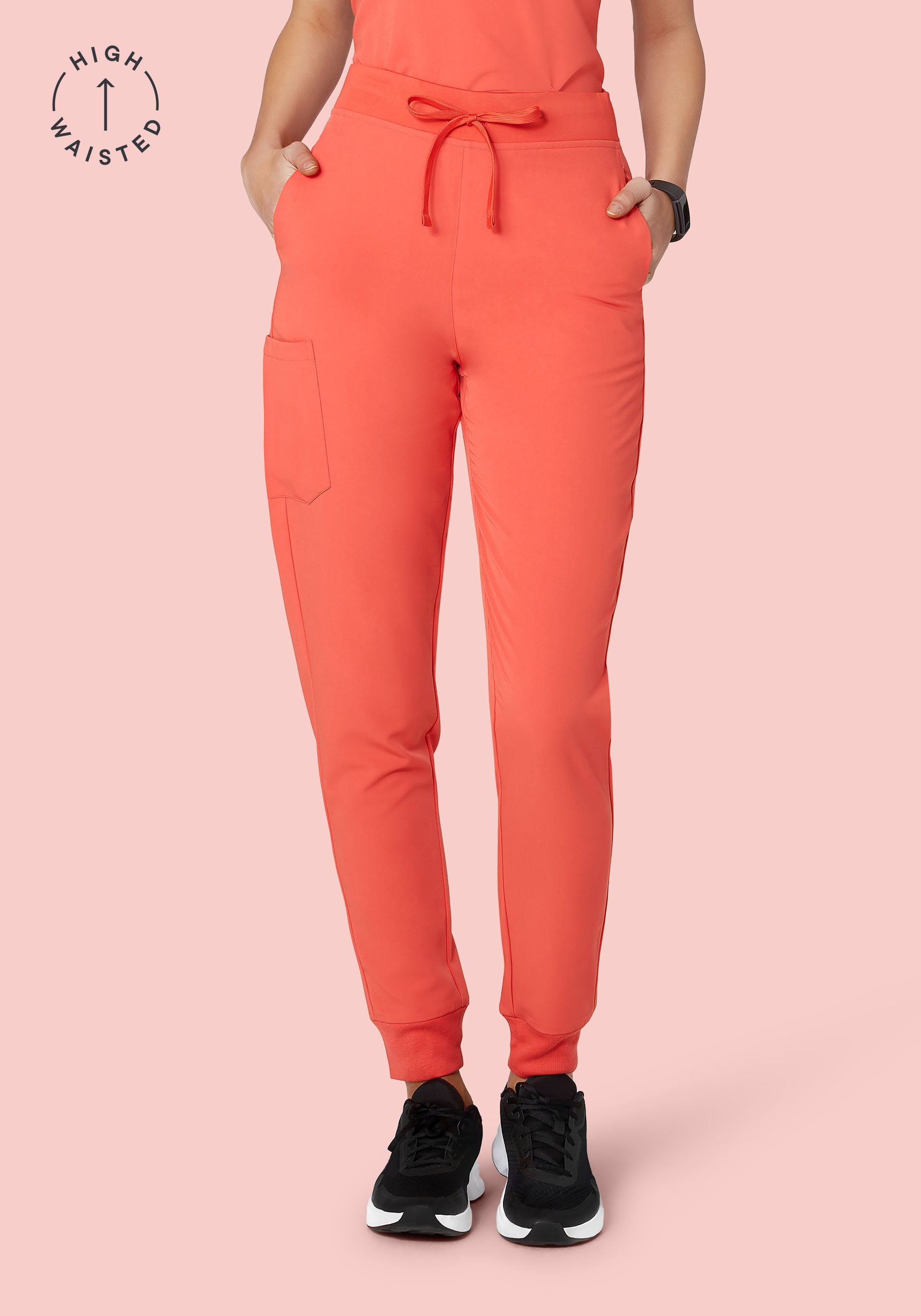 High Waisted Joggers Coral
