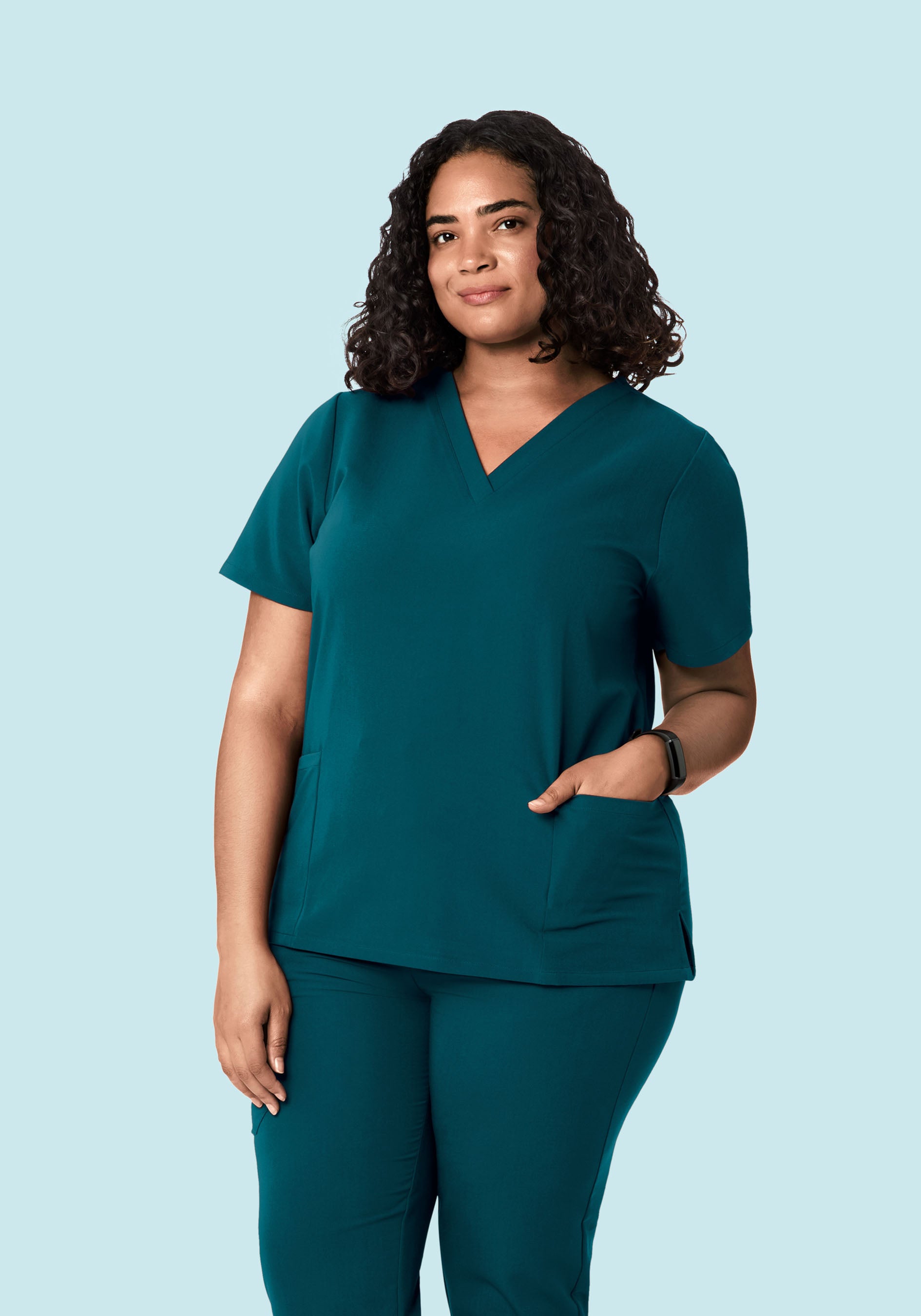 6 Pocket Top Caribbean Blue