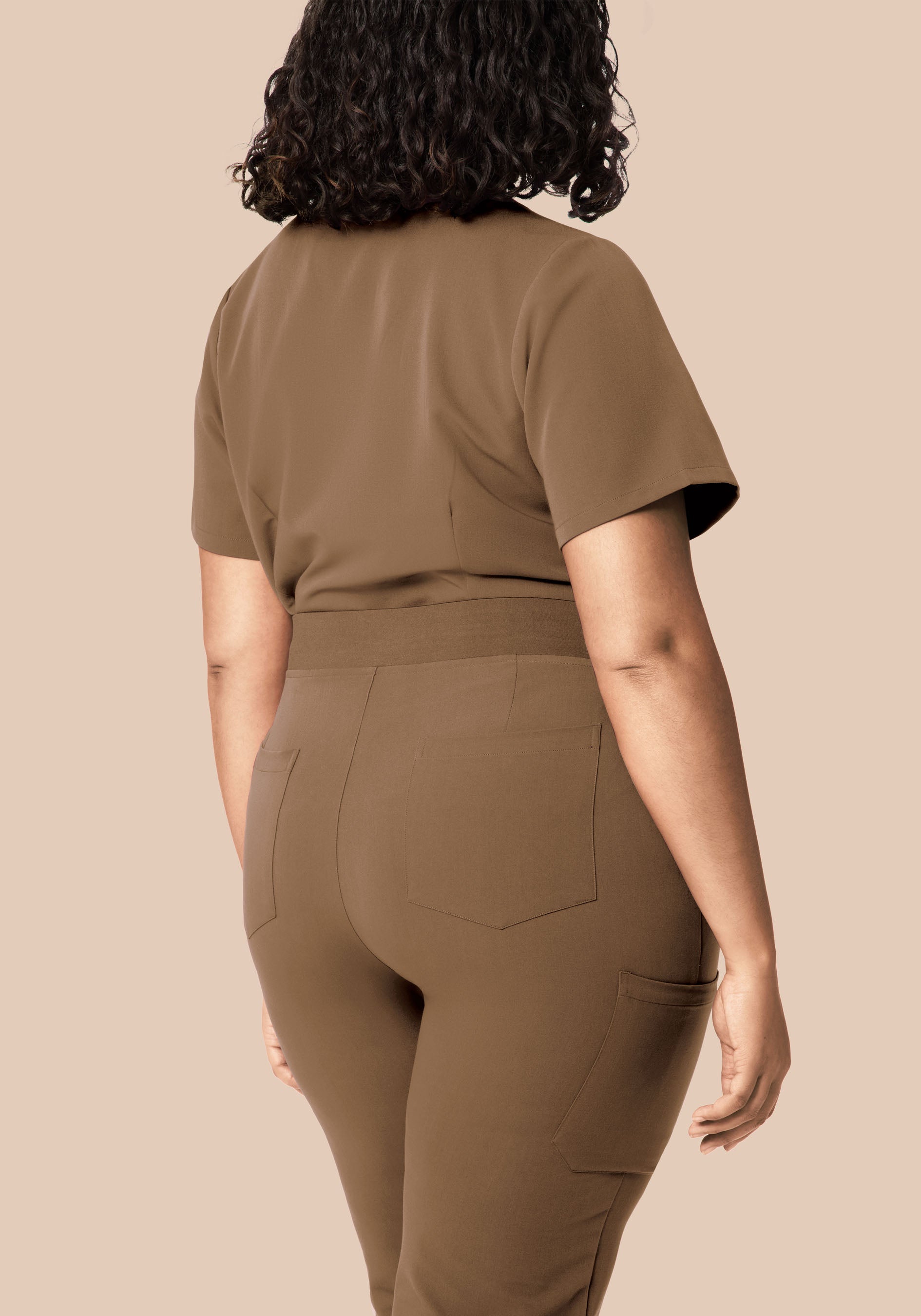 High Waisted Joggers Ash Brown