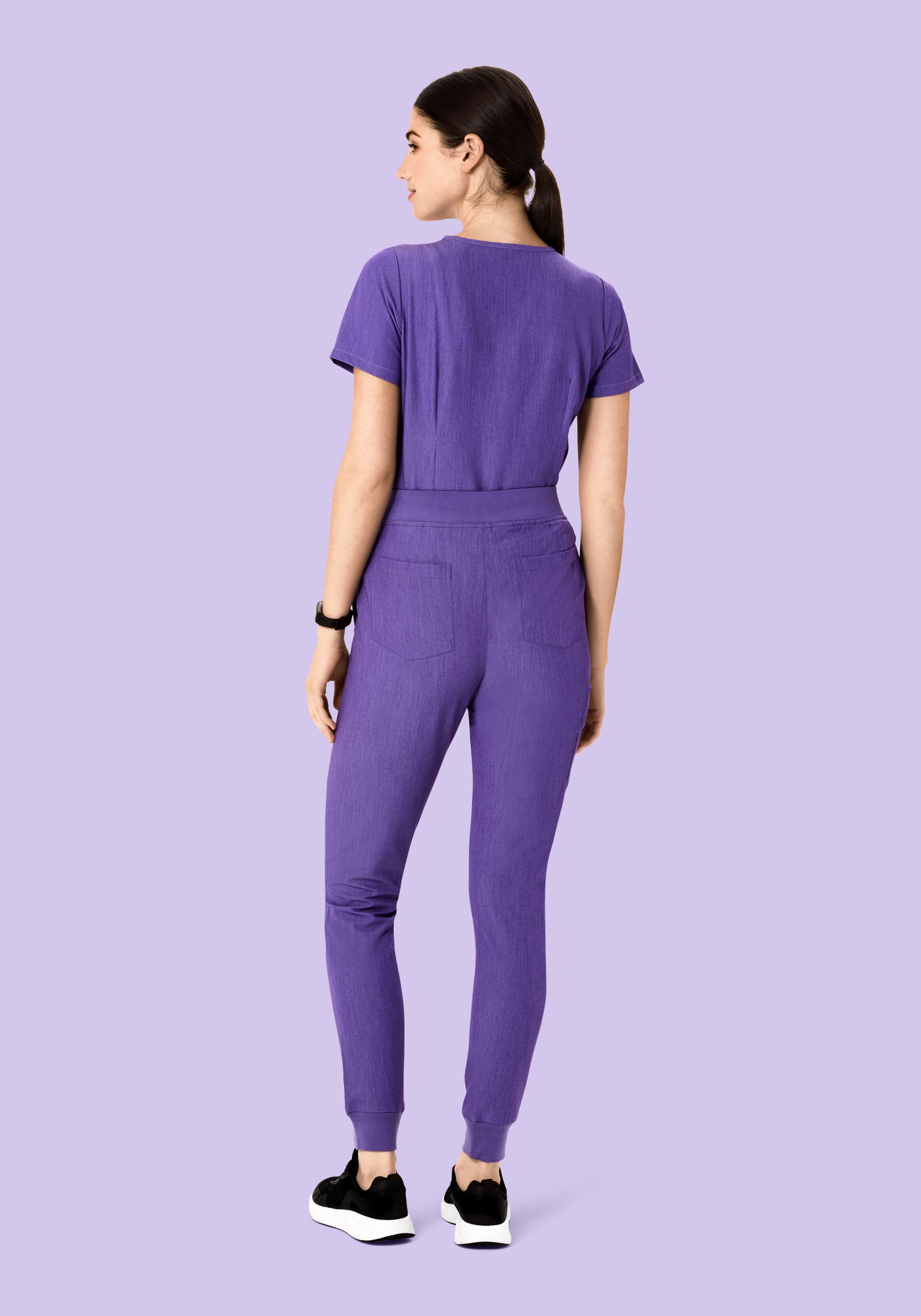 High Waisted Joggers Heather Grape