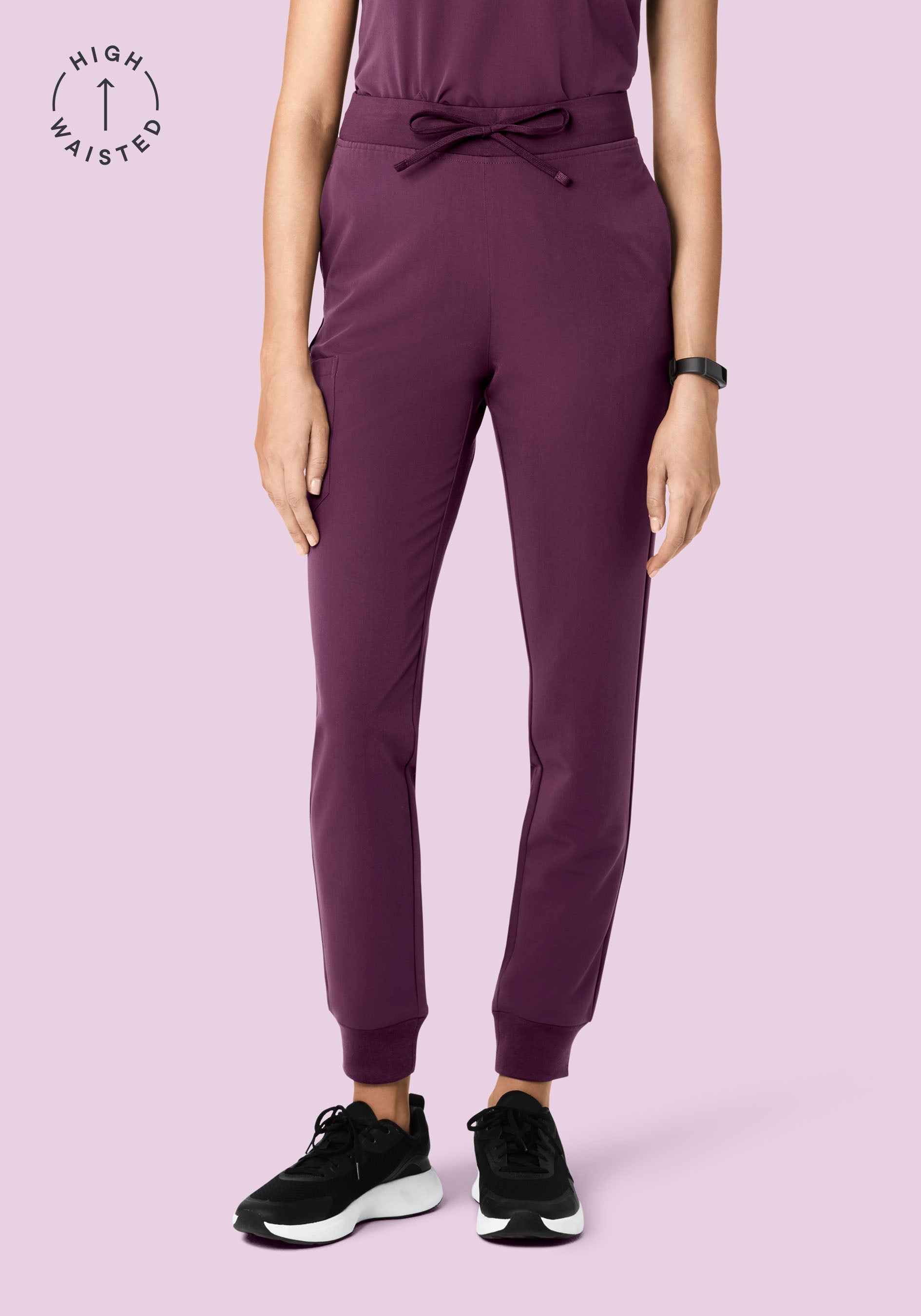 High Waisted Joggers Bordeaux