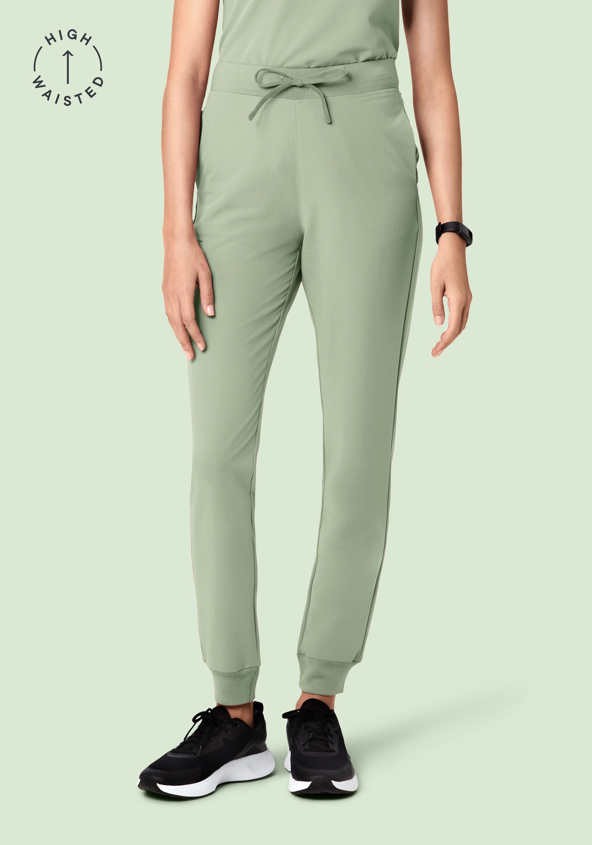 High Waisted Joggers Green Tea