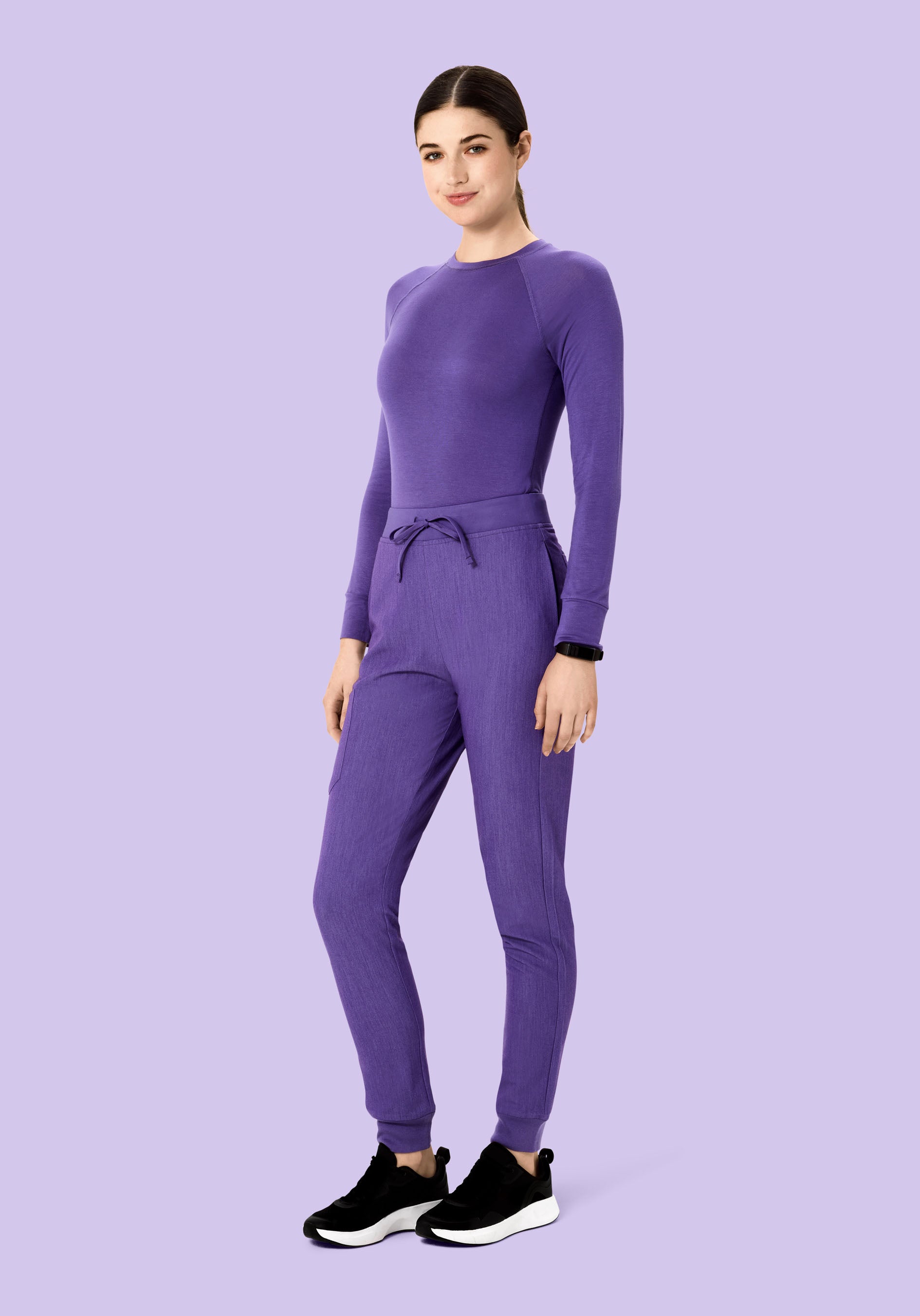 High Waisted Joggers Heather Grape
