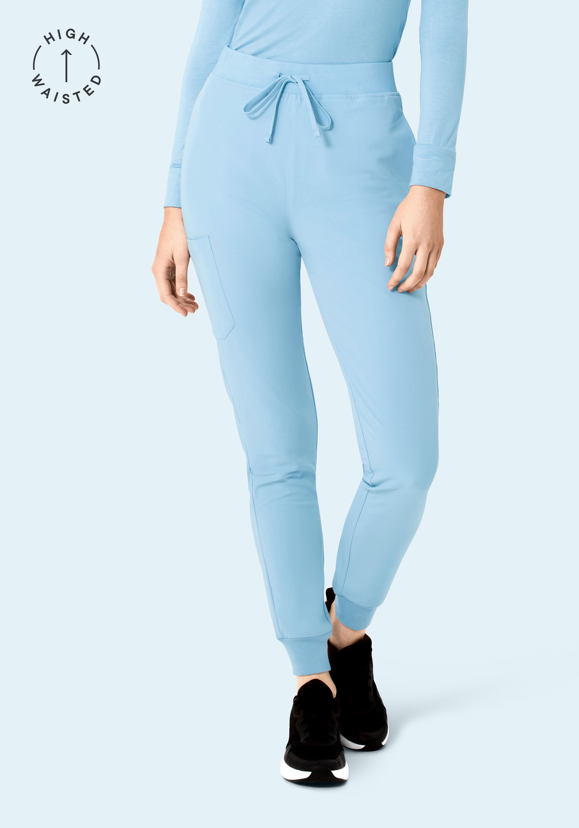 High Waisted Joggers Nordic Blue