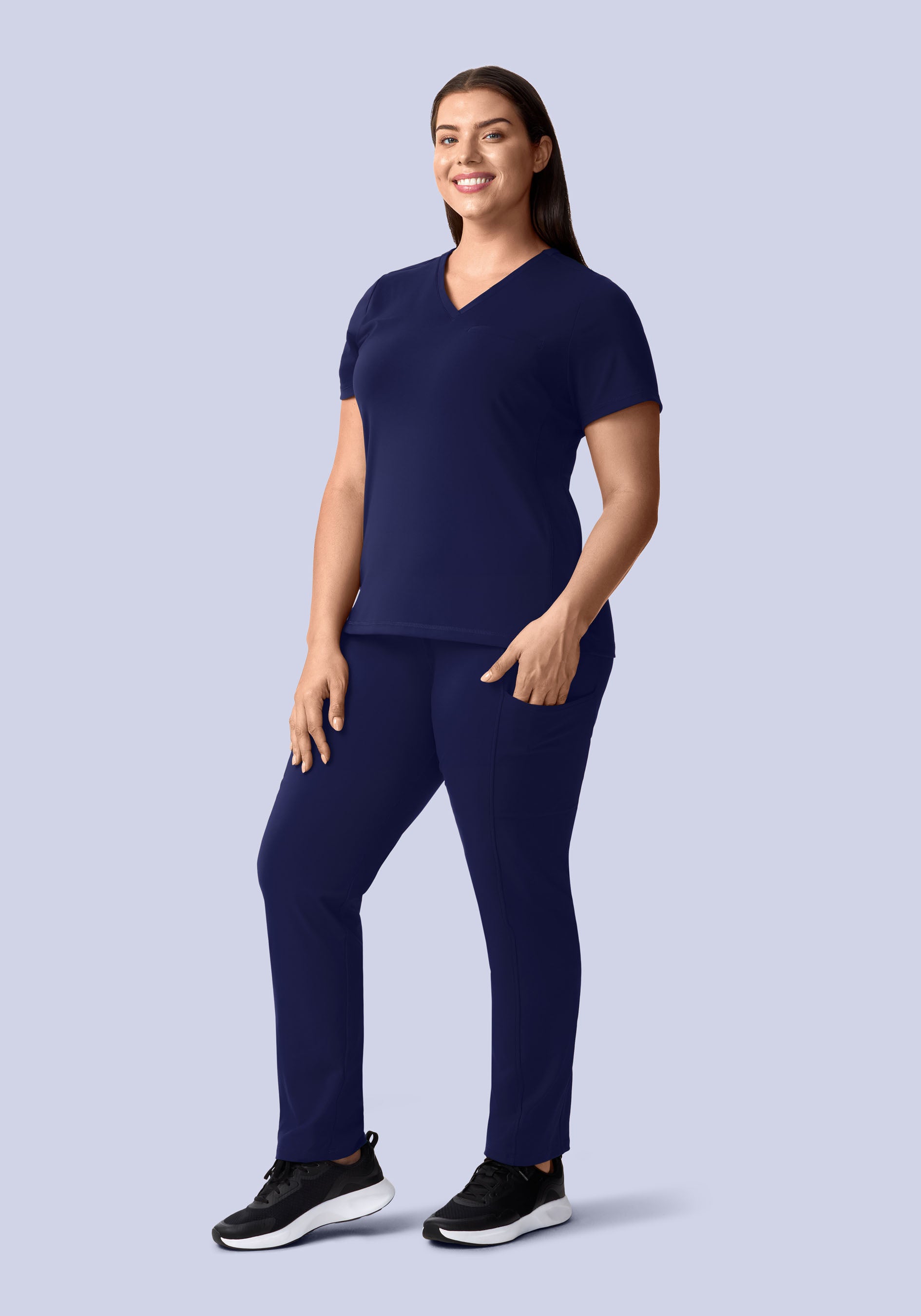 Soft Stretch Chest Pocket Top Navy