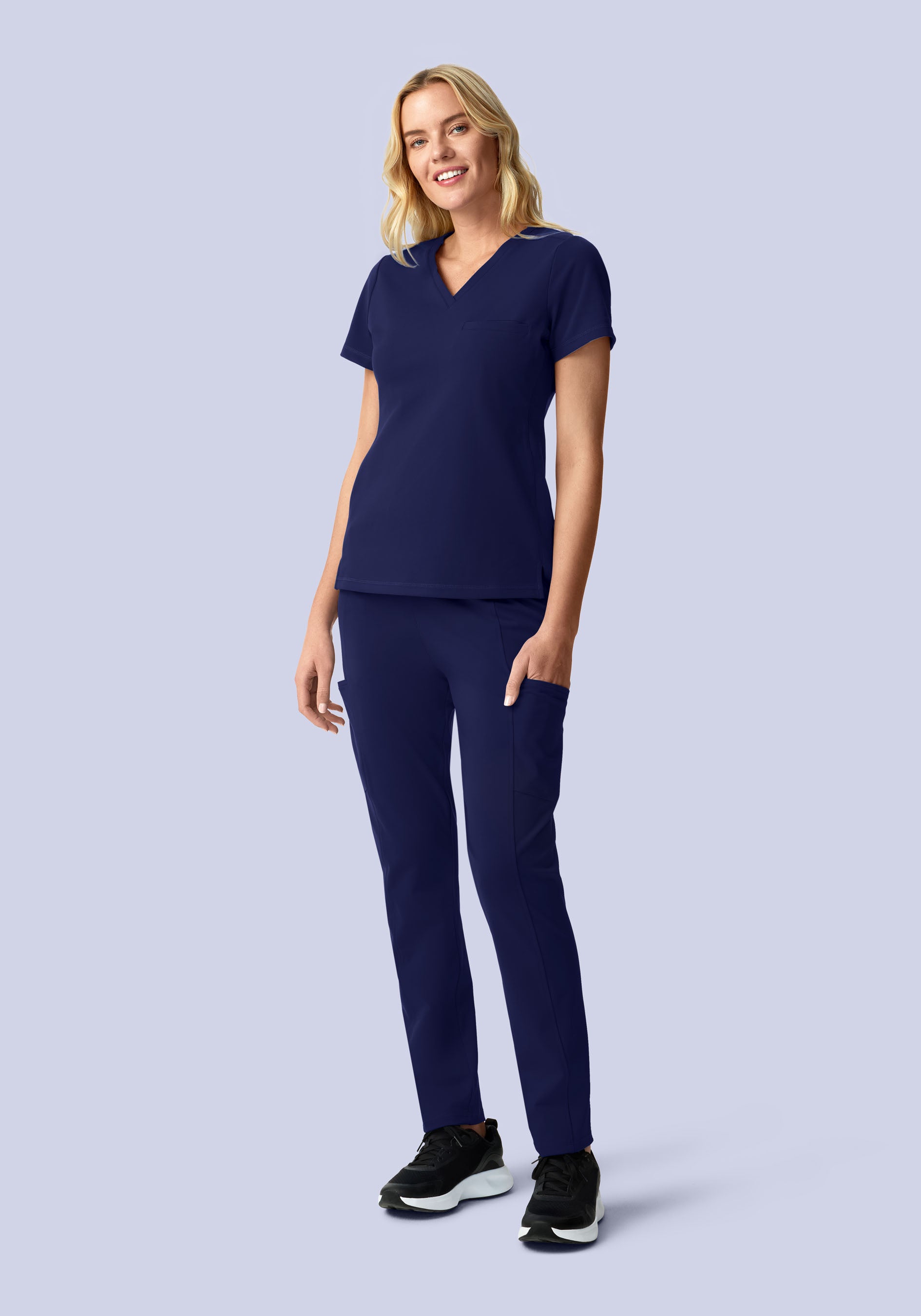 Soft Stretch Chest Pocket Top Navy