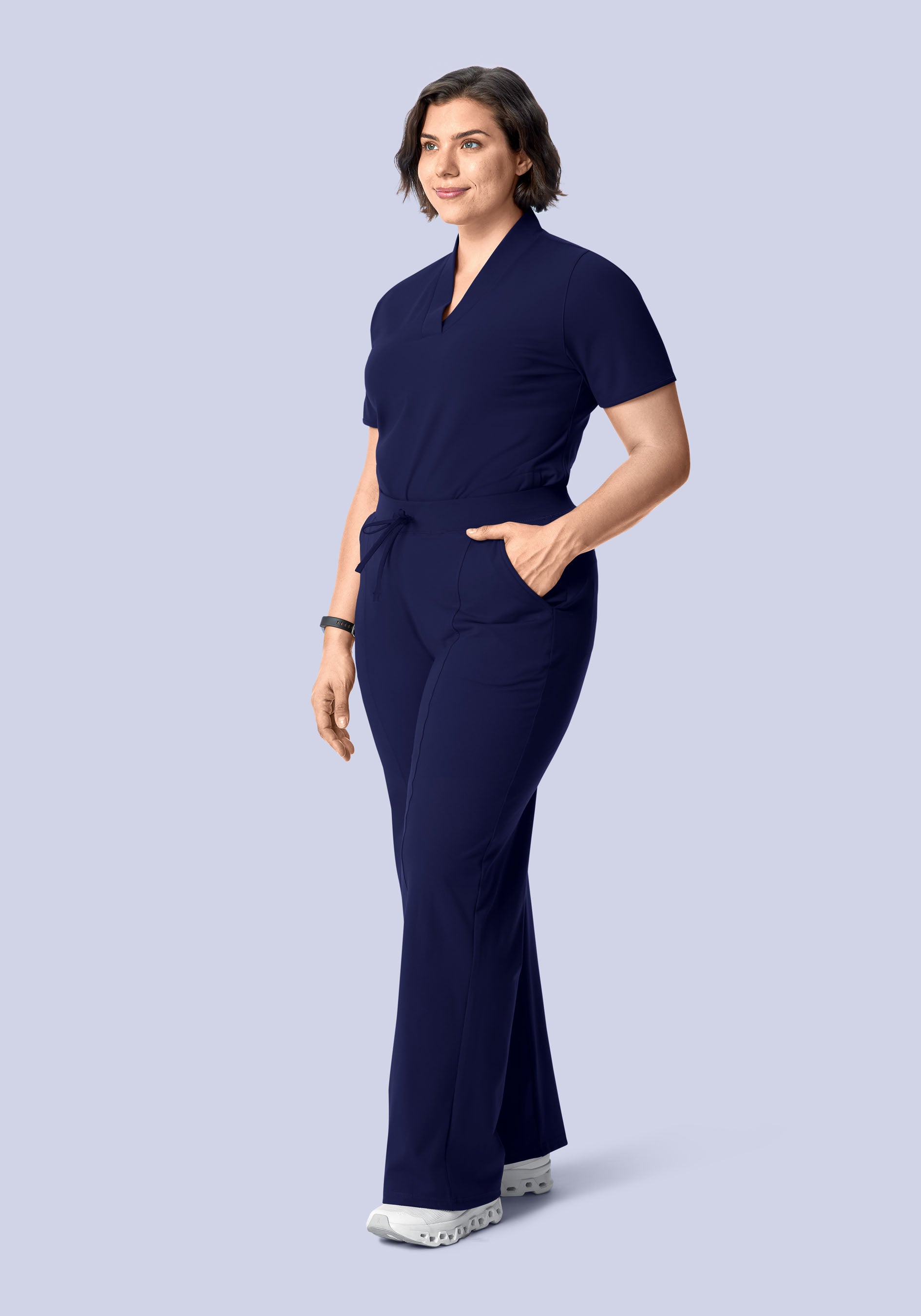 Soft Stretch High Waisted Wide Leg Navy