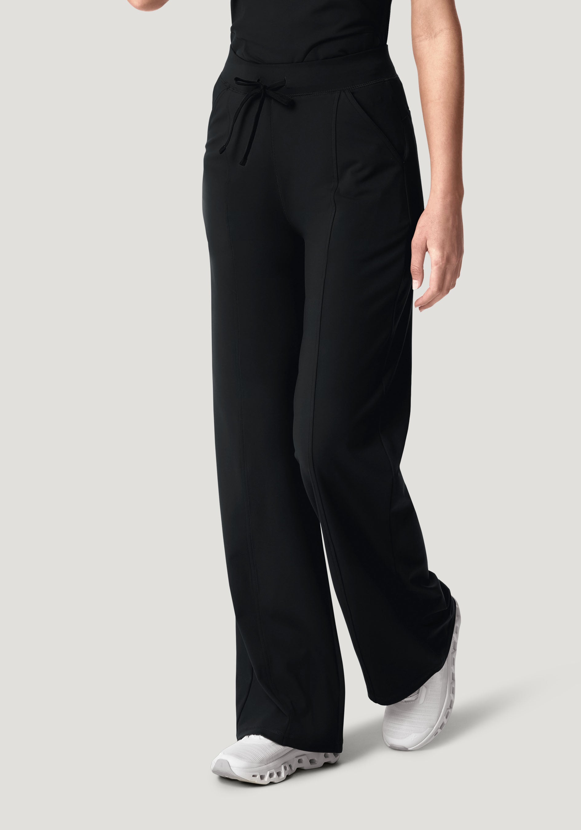 Soft Stretch High Waisted Wide Leg Black