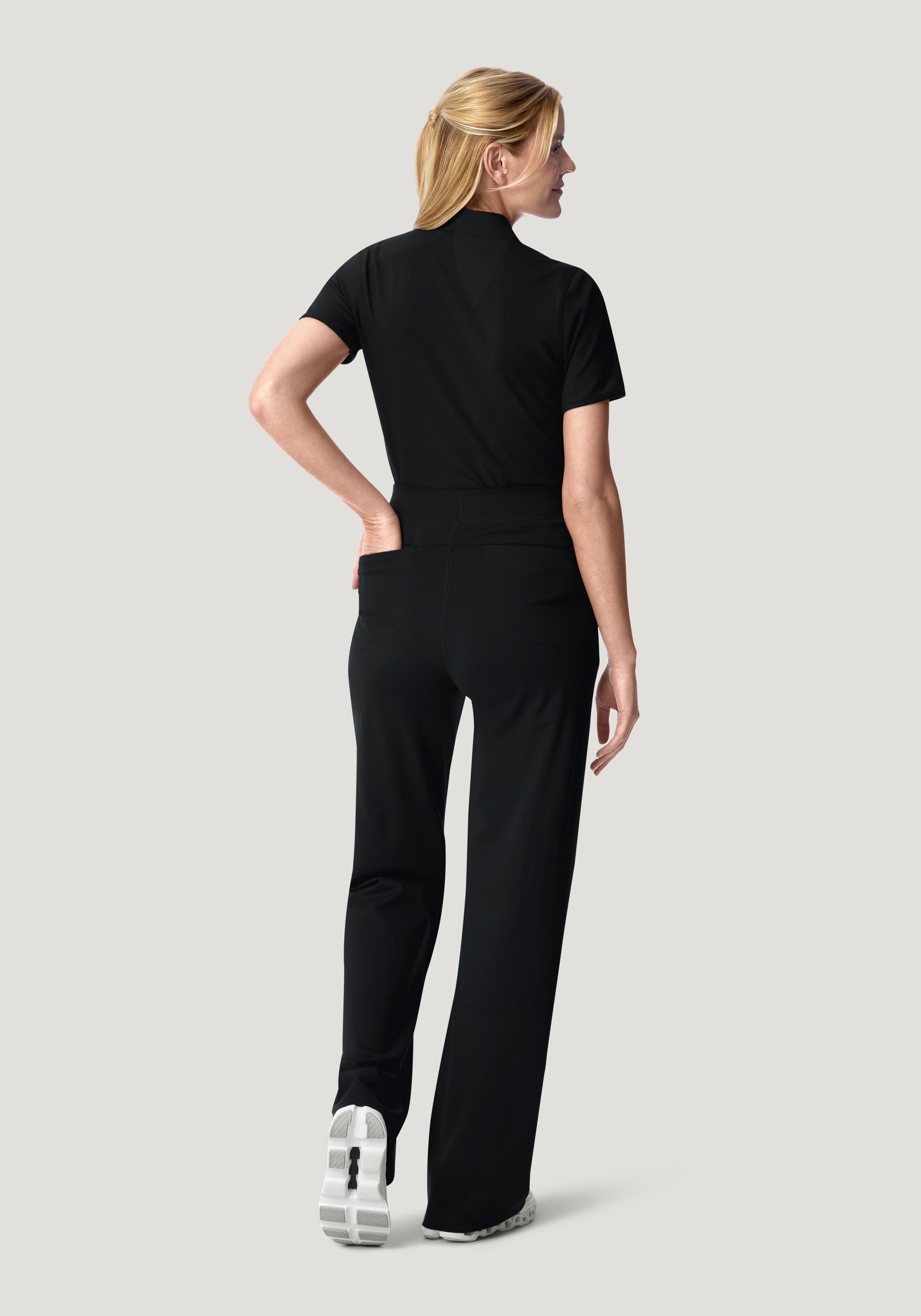 Soft Stretch High Waisted Wide Leg Black