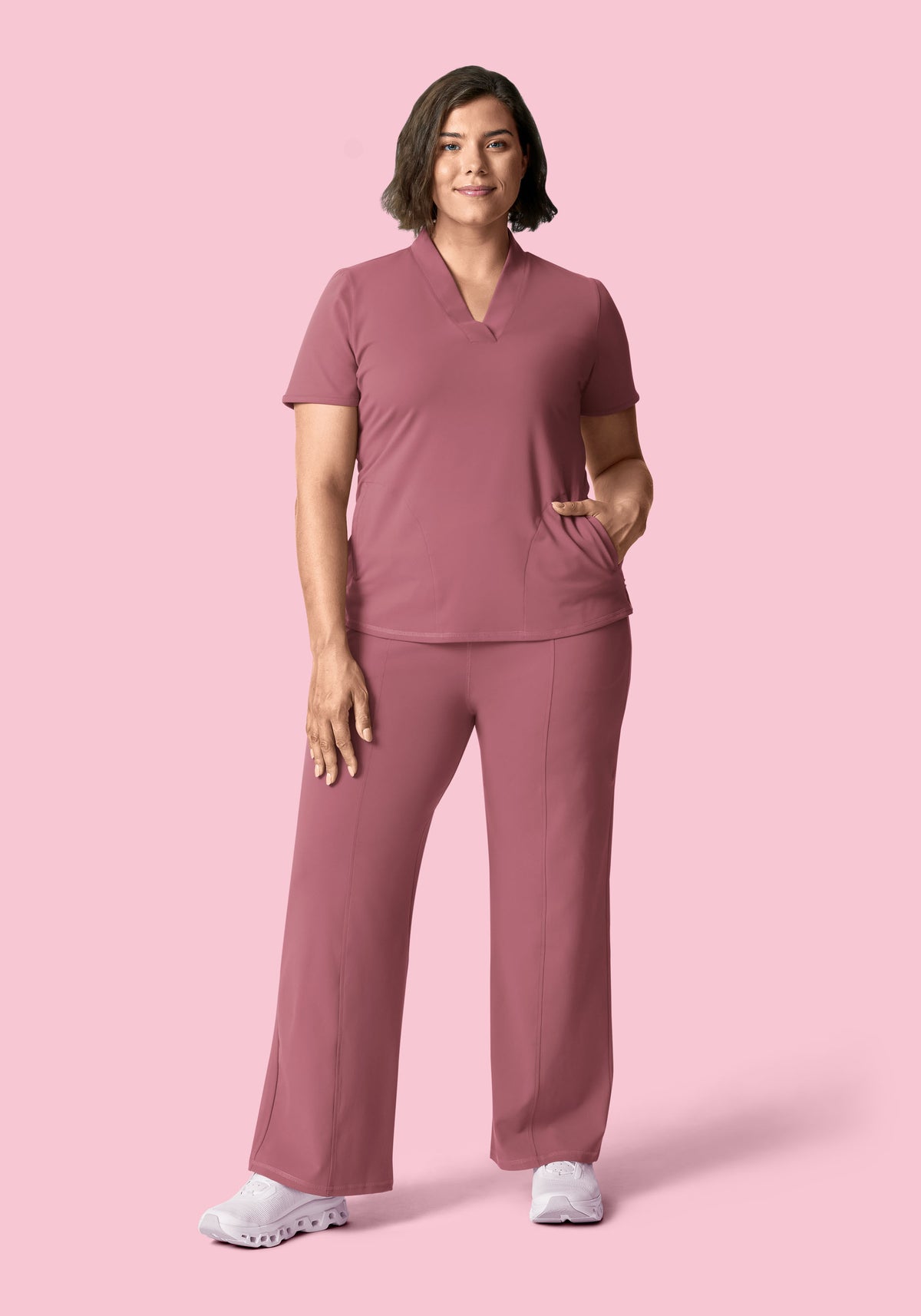 Soft Stretch High Waisted Wide Leg Mauve