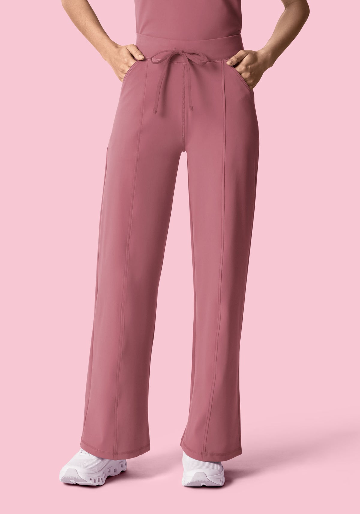 Soft Stretch High Waisted Wide Leg Mauve