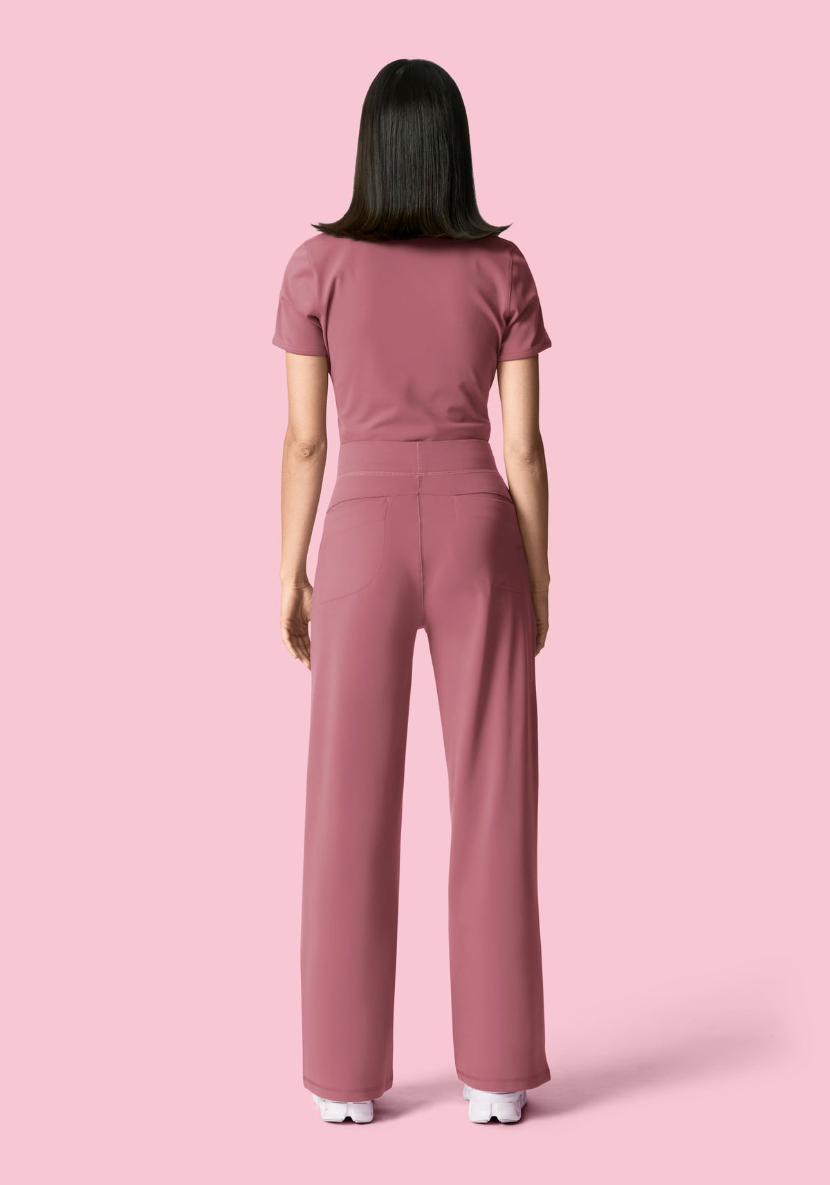 Soft Stretch High Waisted Wide Leg Mauve