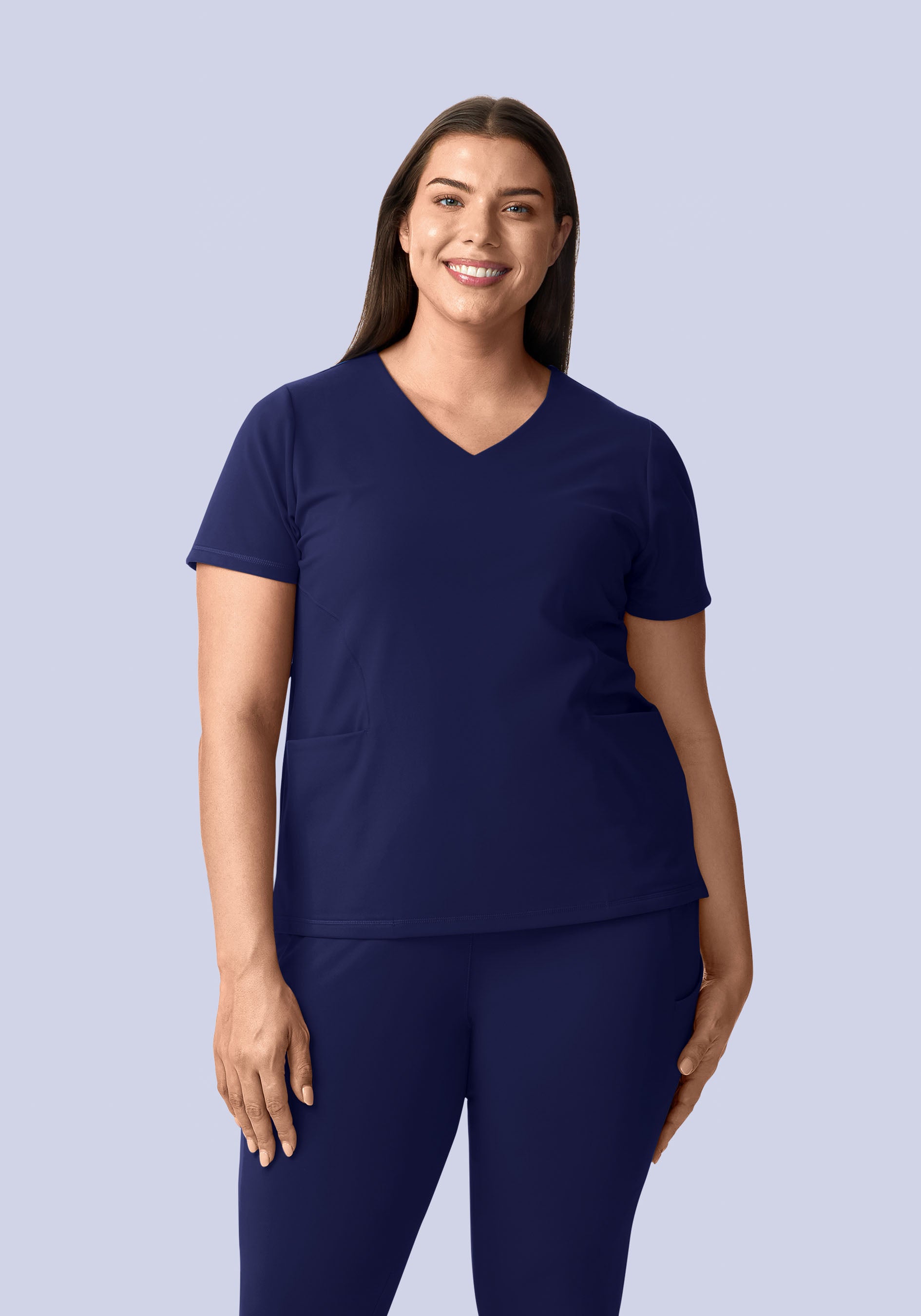 Soft Stretch V-Neck Top Navy