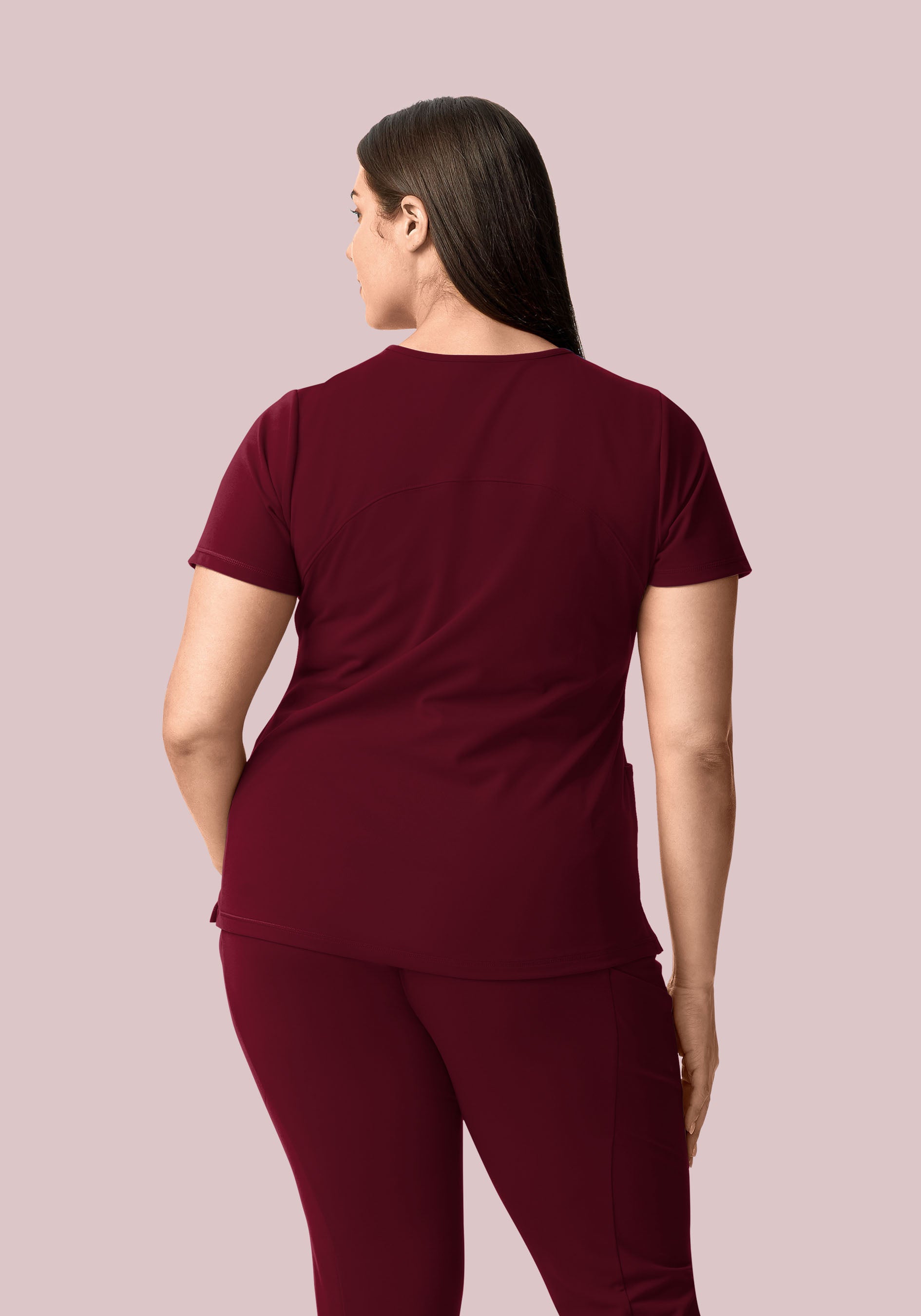 Soft Stretch V-Neck Top Wine