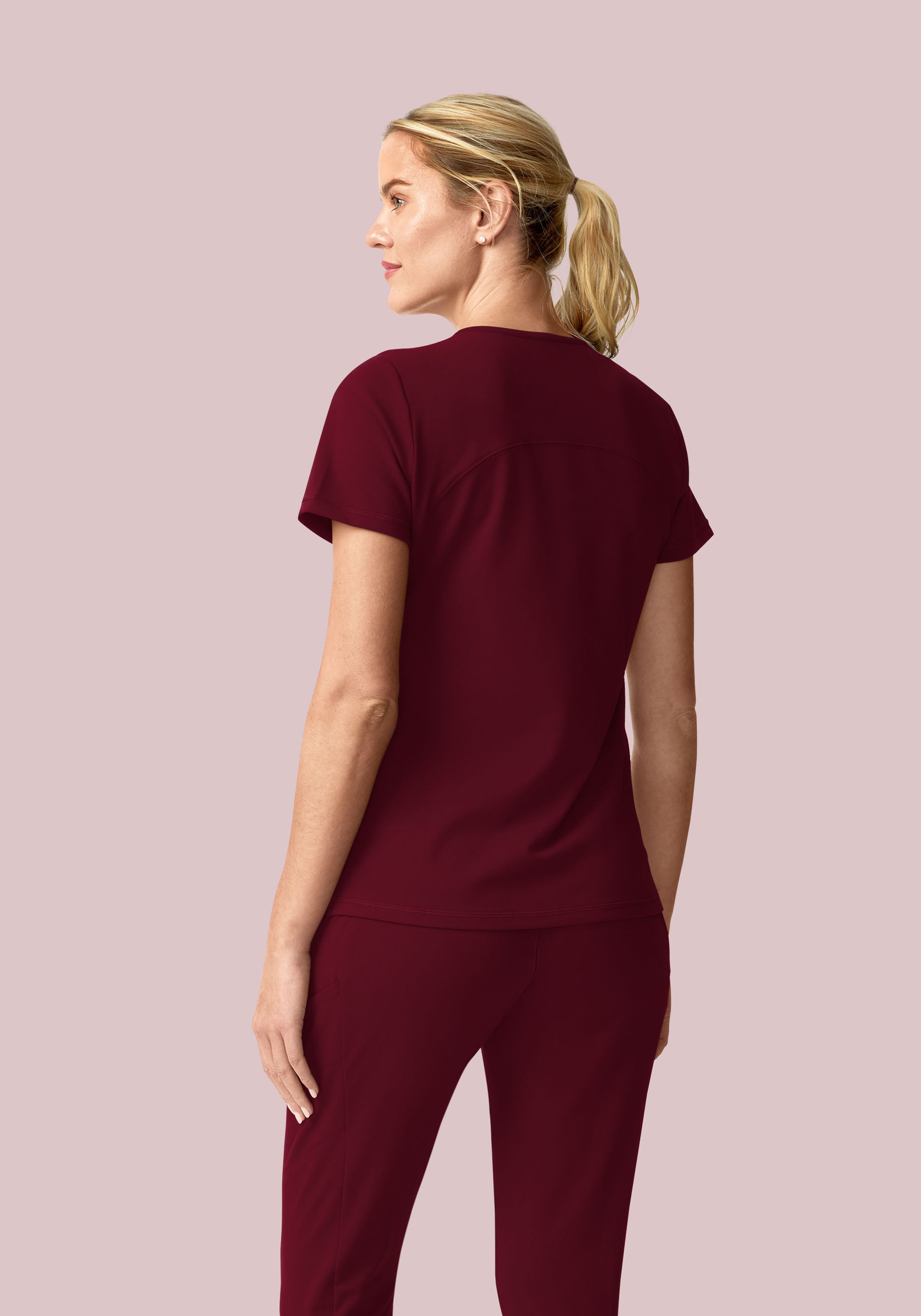 Soft Stretch V-Neck Top Wine