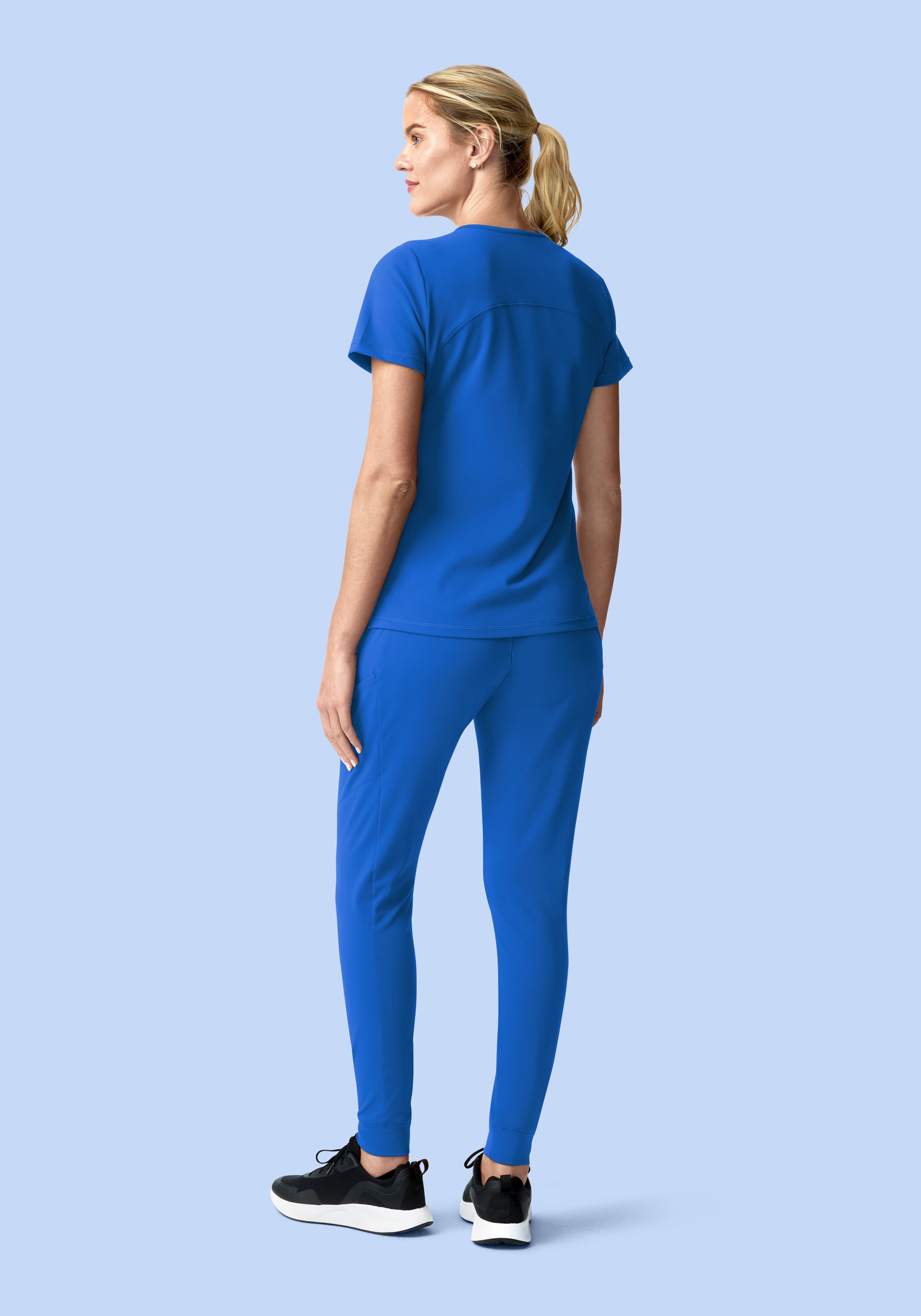 Soft Stretch V-Neck Top Royal Blue
