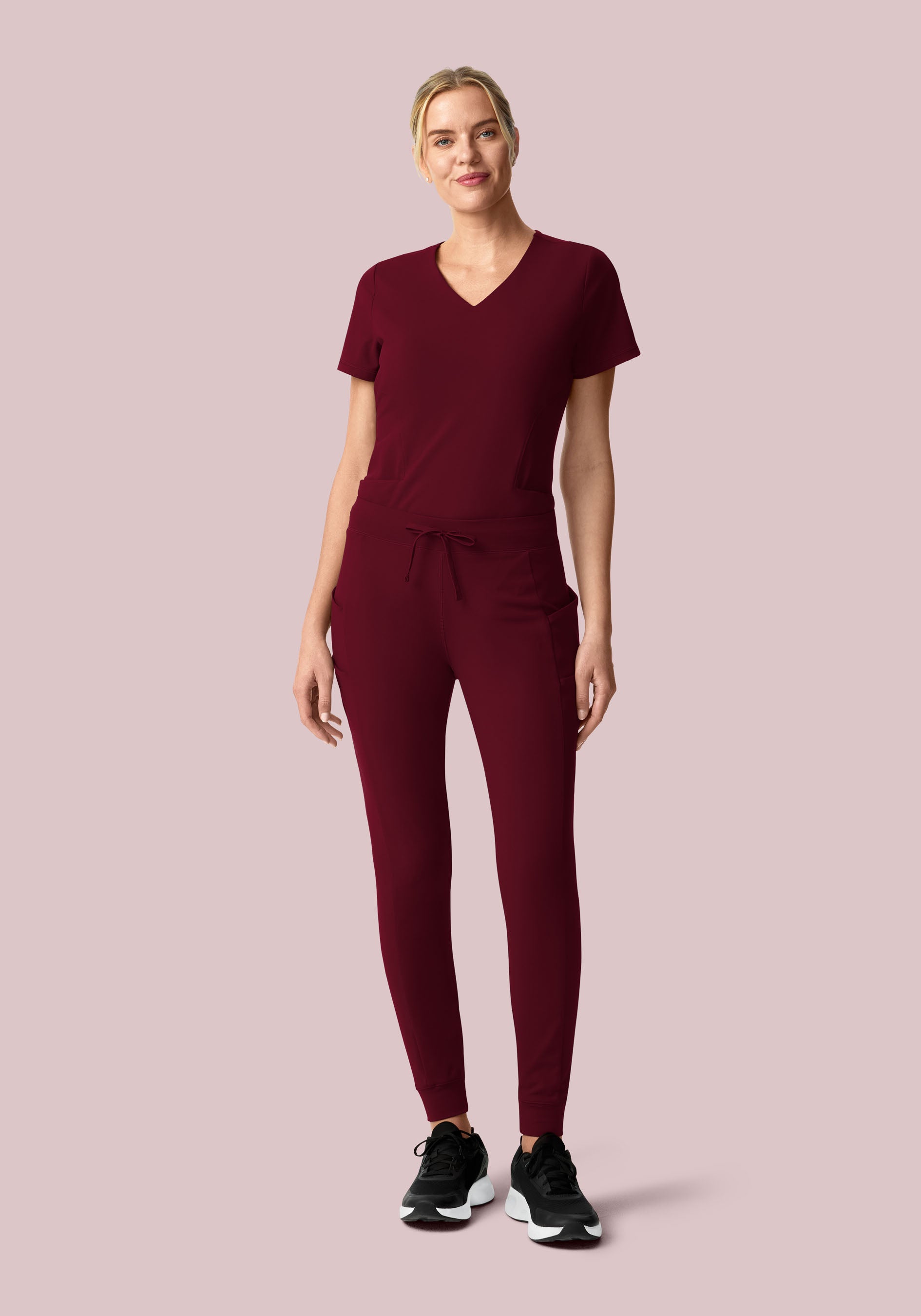 Soft Stretch V-Neck Top Wine