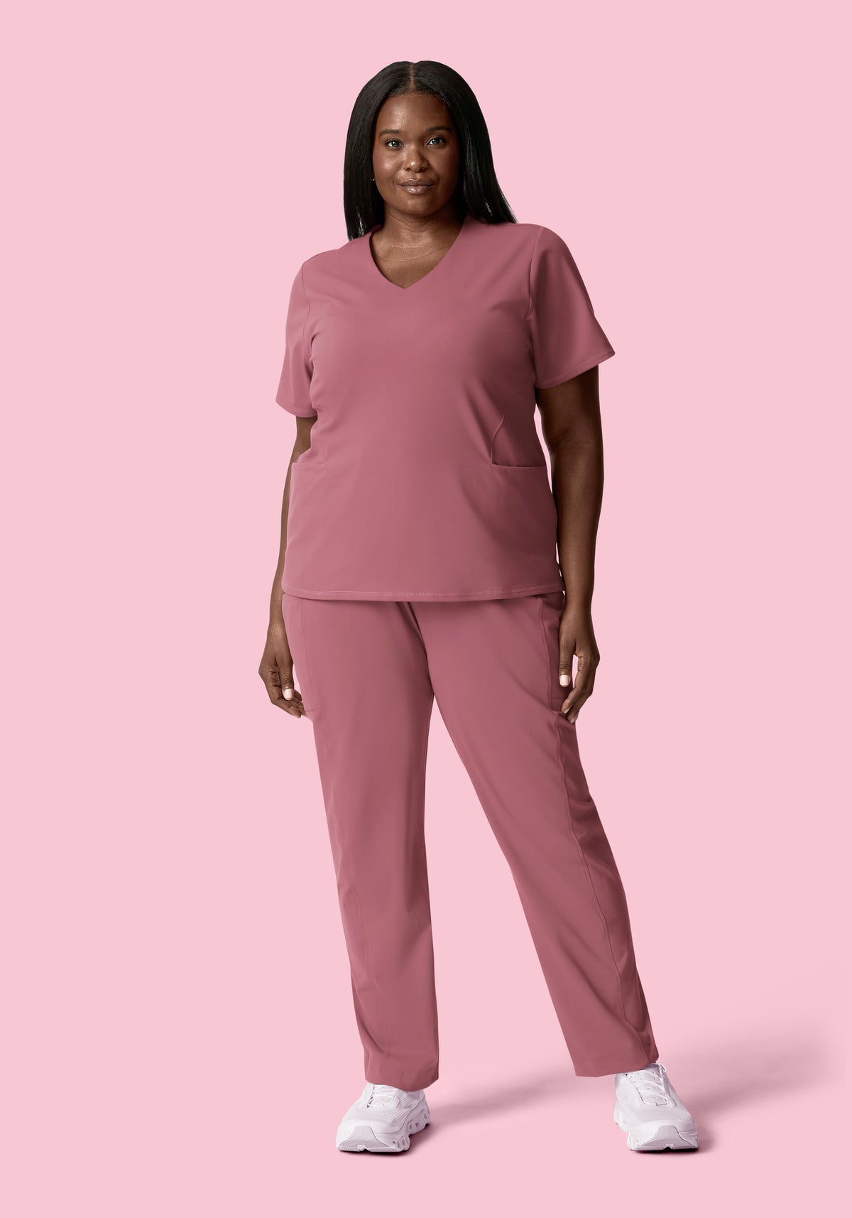 Soft Stretch V-Neck Top Mauve