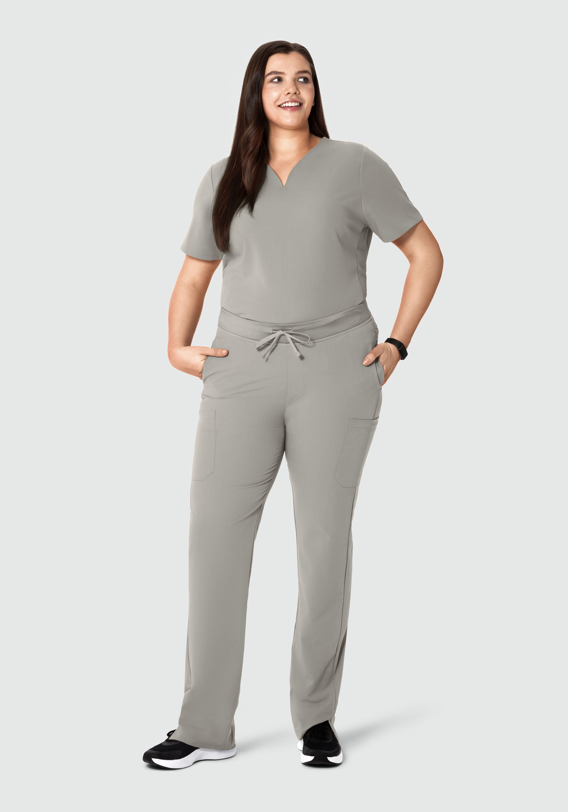 Curved V-Neck Top Flint