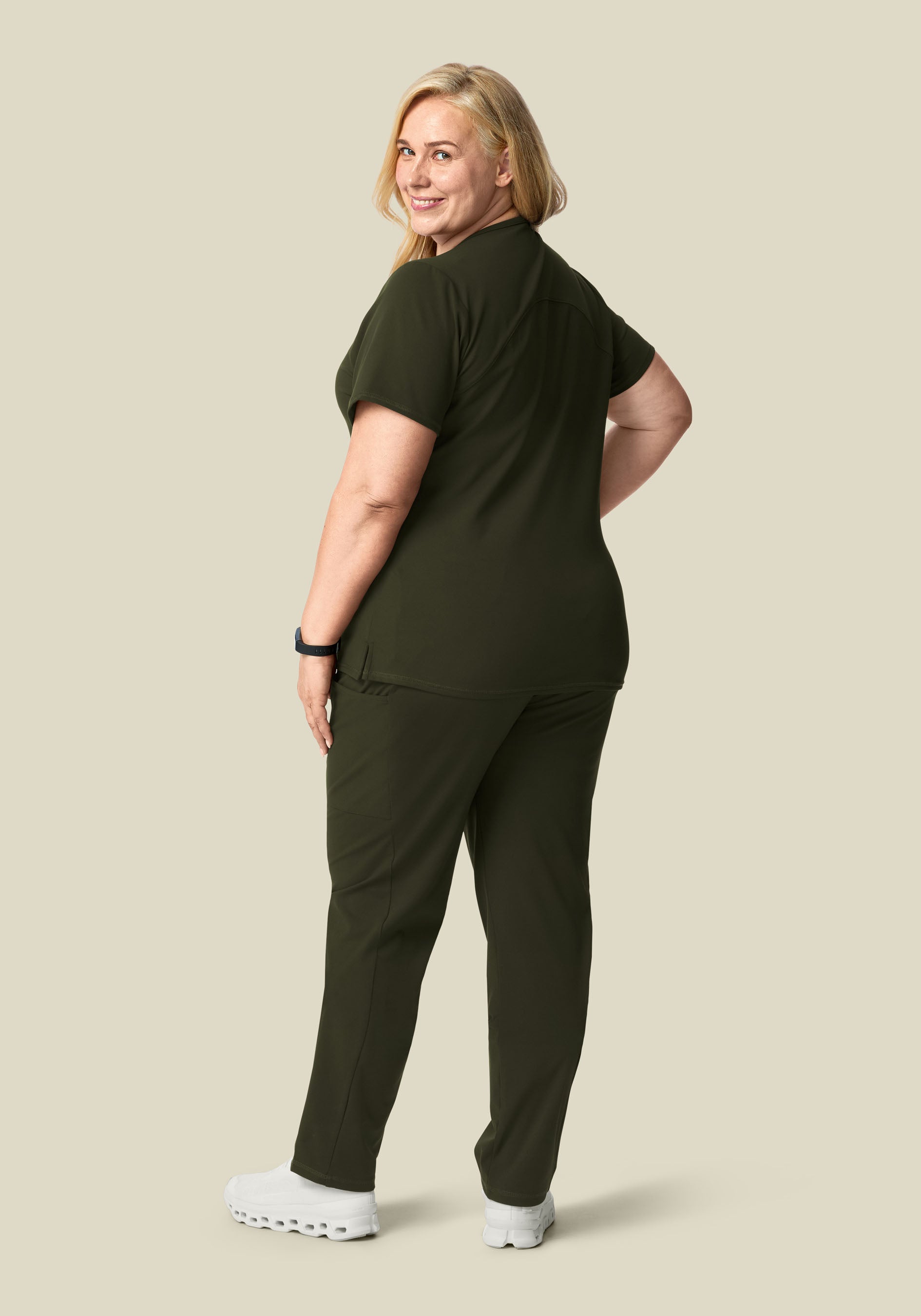Soft Stretch V-Neck Top Olive