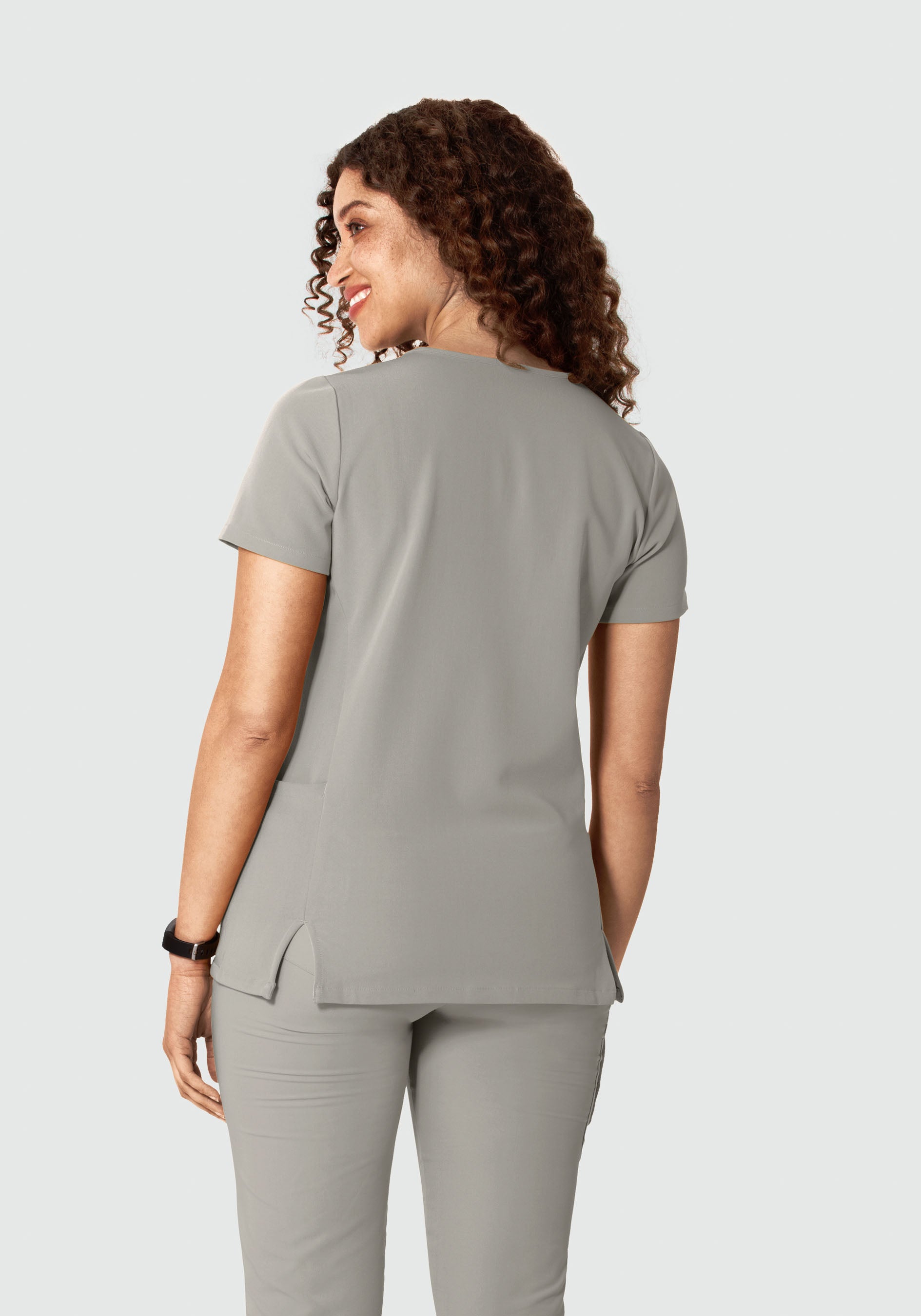 Curved V-Neck Top Flint