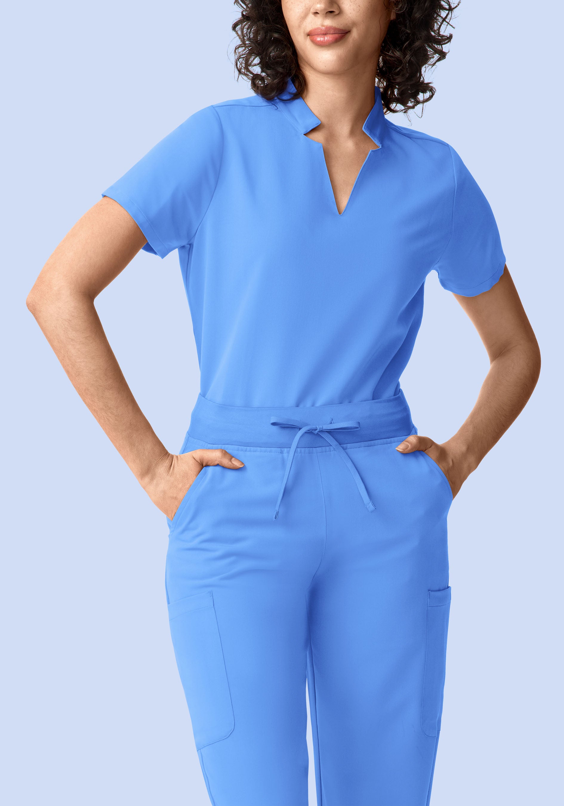 11 Pocket High Waisted Cargos Ceil Blue