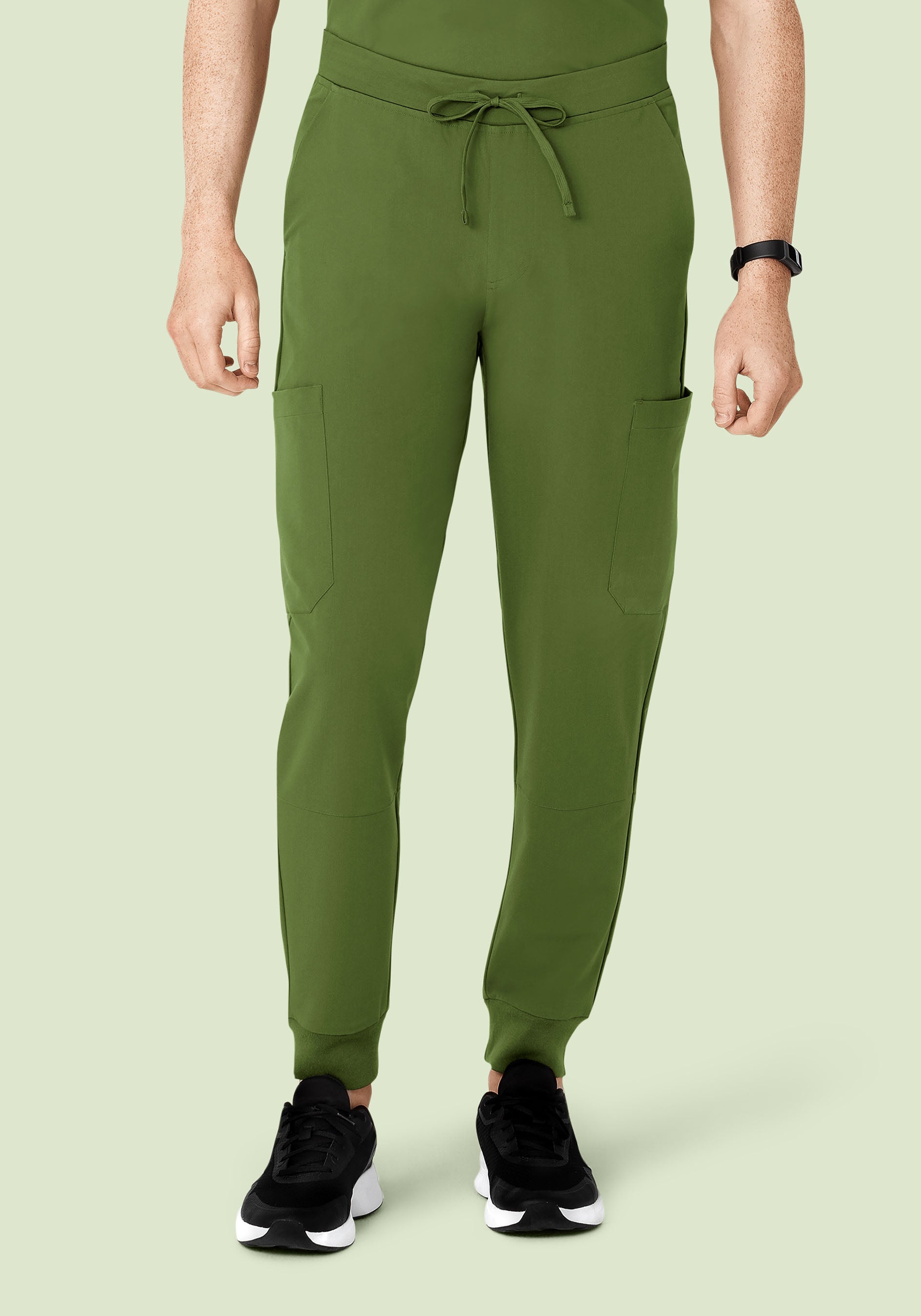 Men's Mid-Rise Jogger Scrub Pants - Moss | Mandala Scrubs