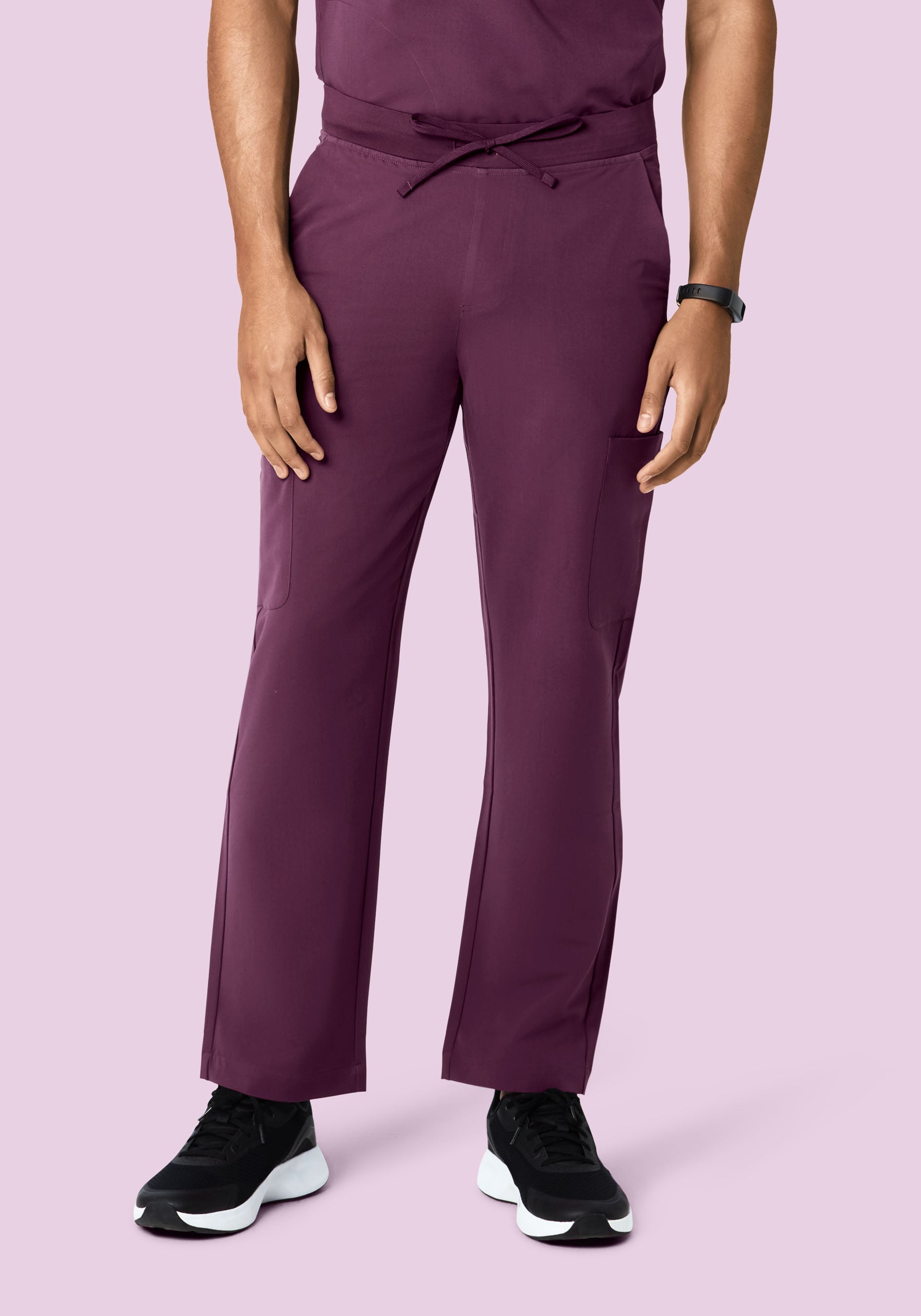 パンツ misekiseoul pocketcargobootcutpants Men's Mid-Rise Straight Leg Cargo Scrub Pants - Bordeaux | Mandala