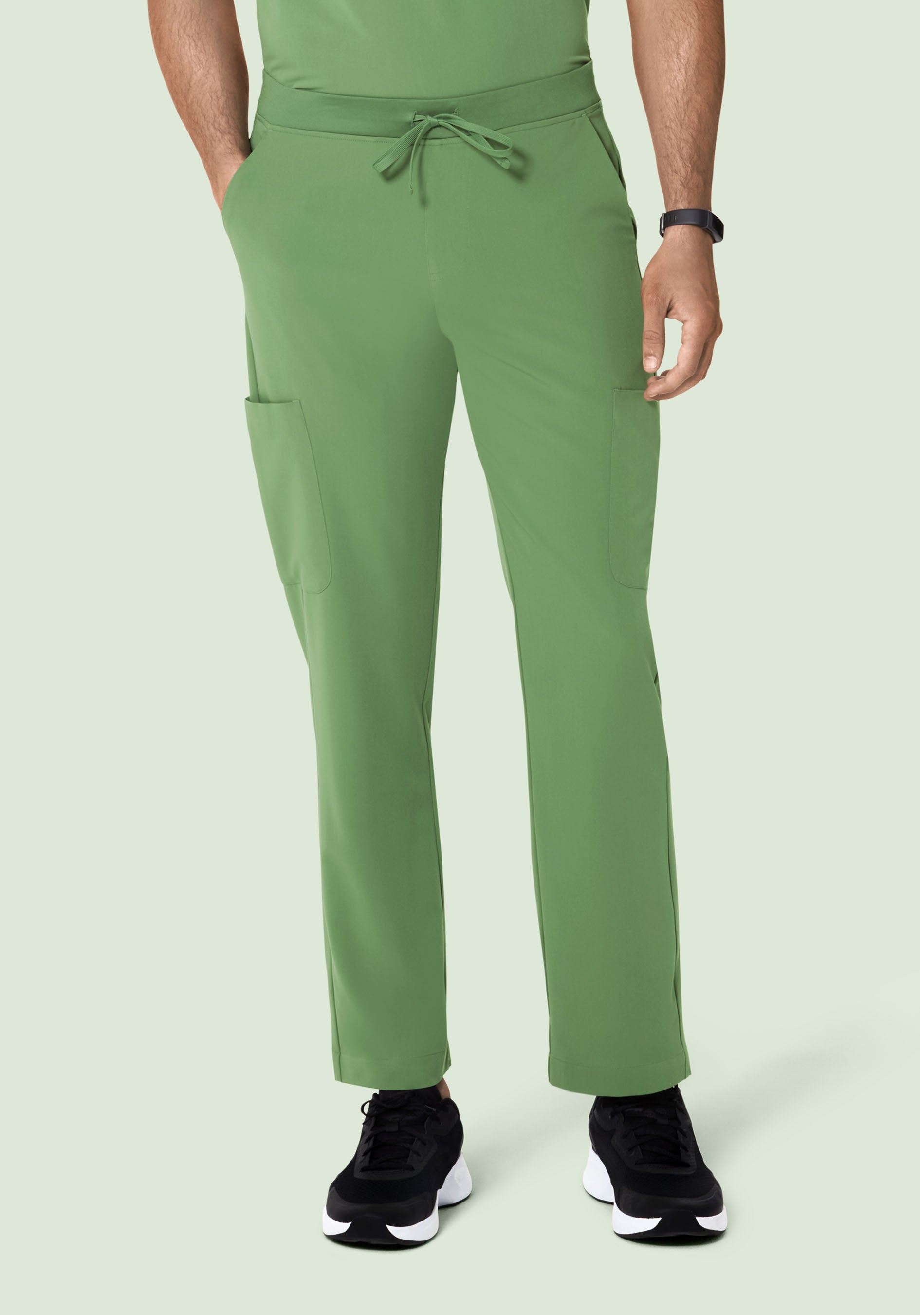 Men's Mid-Rise Straight Leg Cargo Scrub Pants - Hazel Green