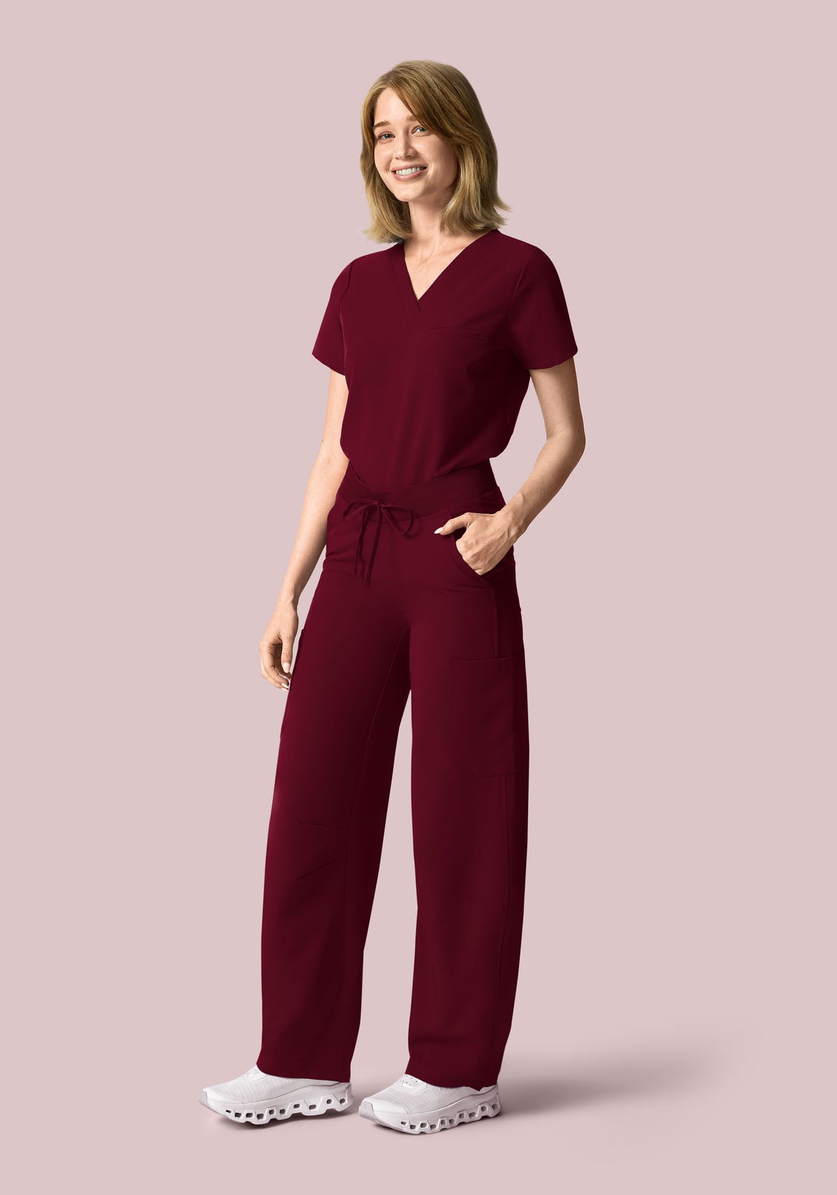 Mid-Rise Barrel Pants Wine