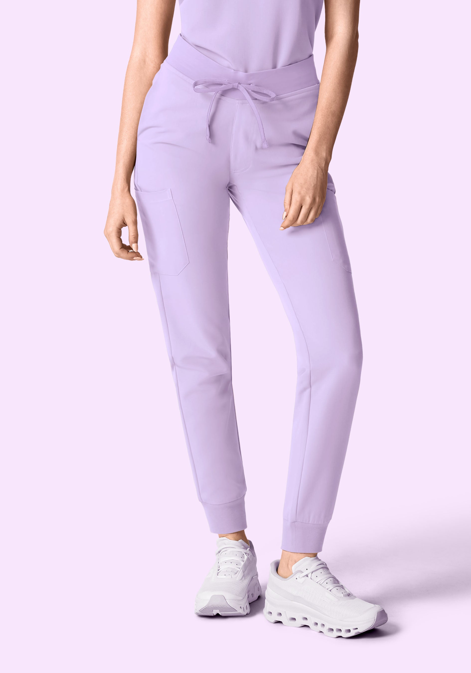 Women's Mid-Rise 9-Pocket Jogger Scrub Pants - Cool Lavender