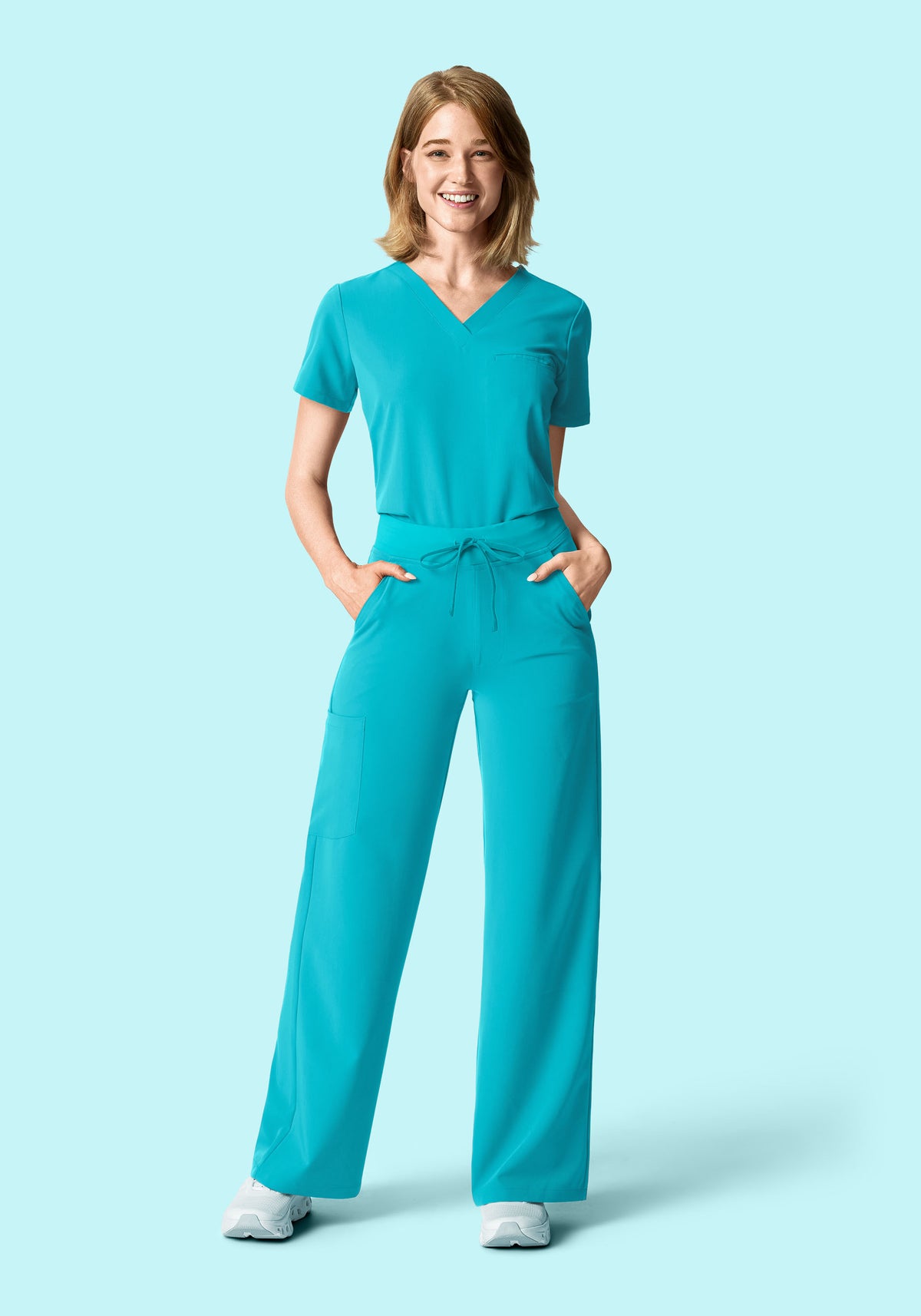 High Waisted Wide Leg Teal