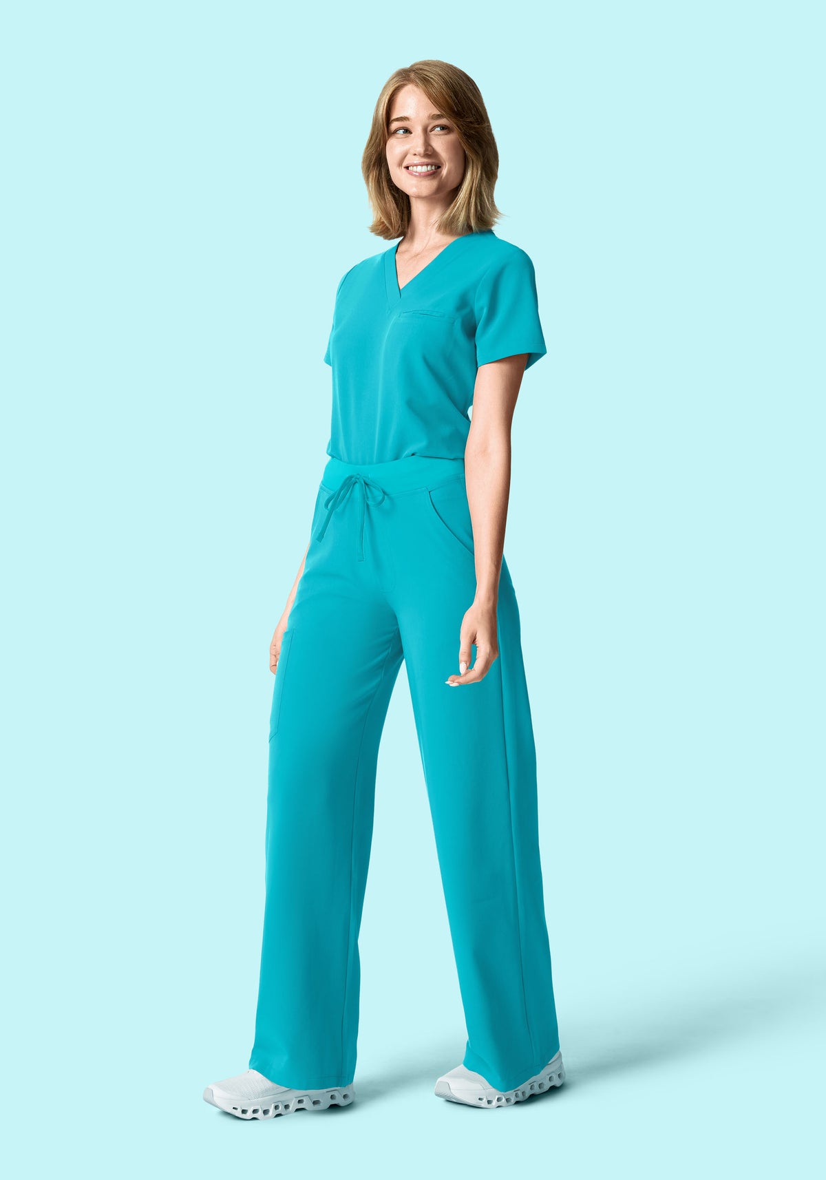 High Waisted Wide Leg Teal