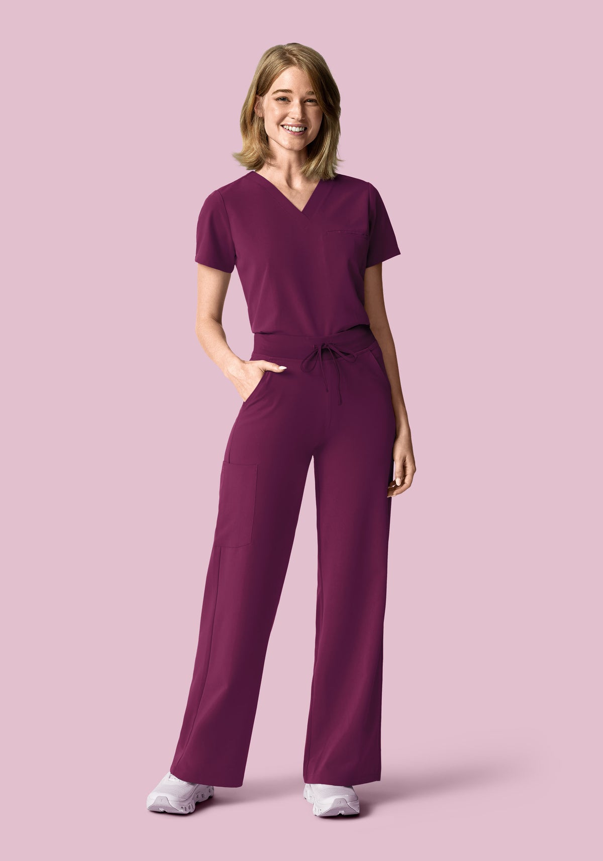 High Waisted Wide Leg Plum
