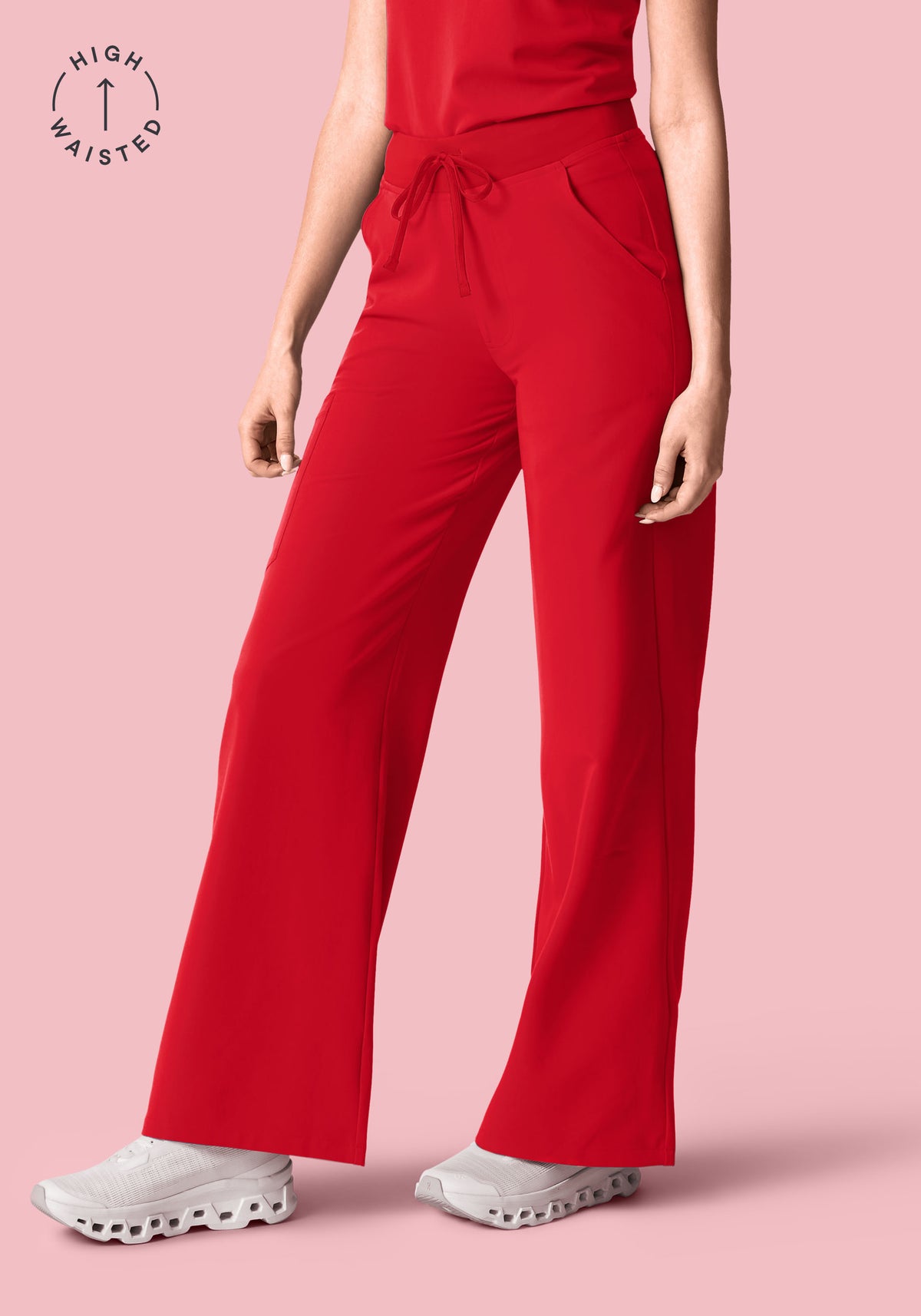 High Waisted Wide Leg Poppy Red