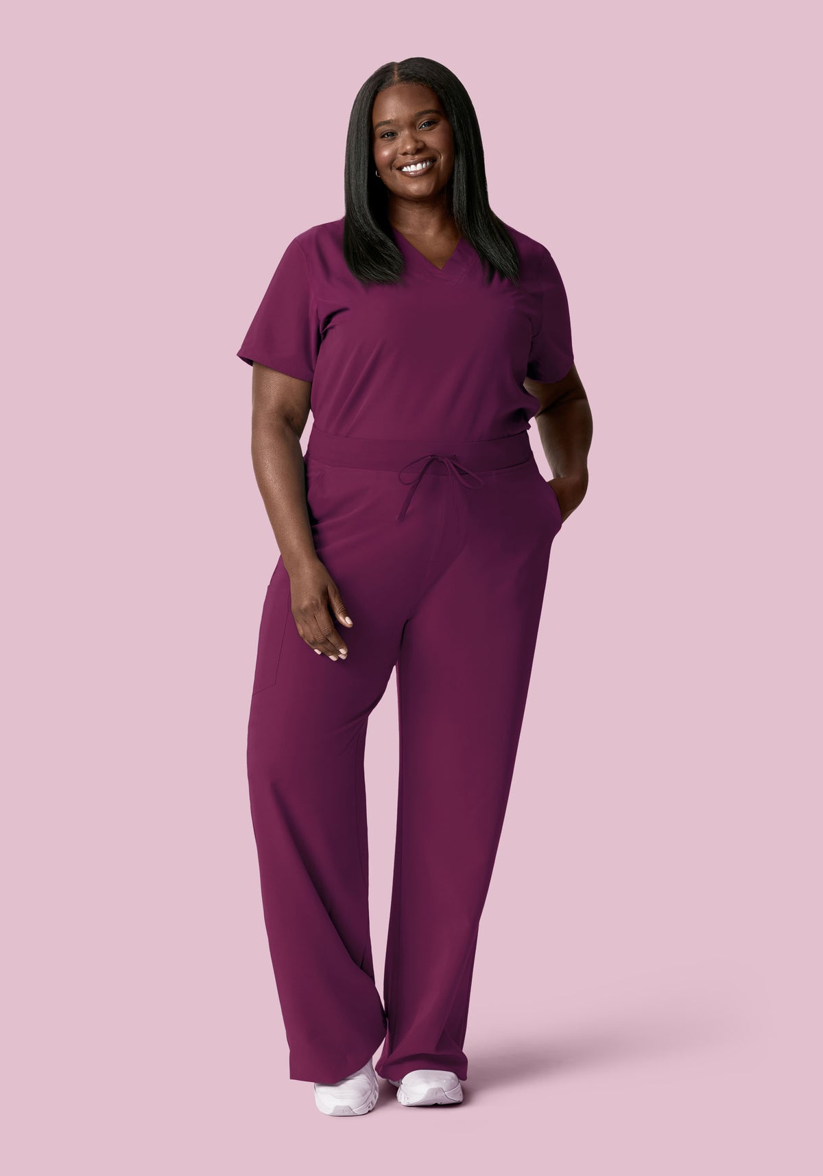 High Waisted Wide Leg Plum