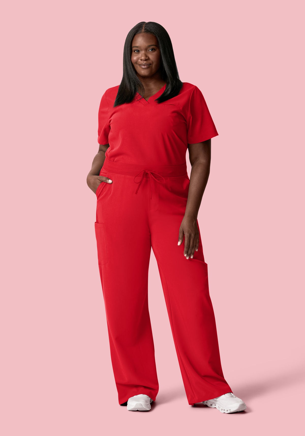 High Waisted Wide Leg Poppy Red