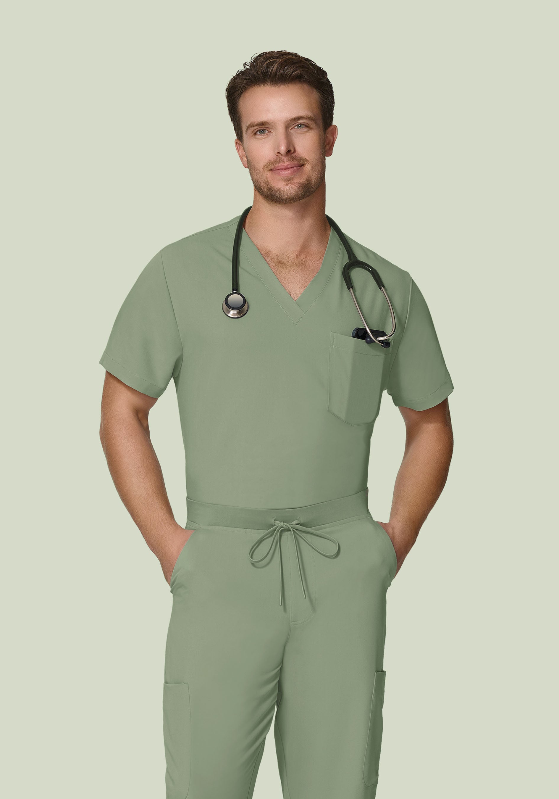 Two Pocket Top Cool Sage