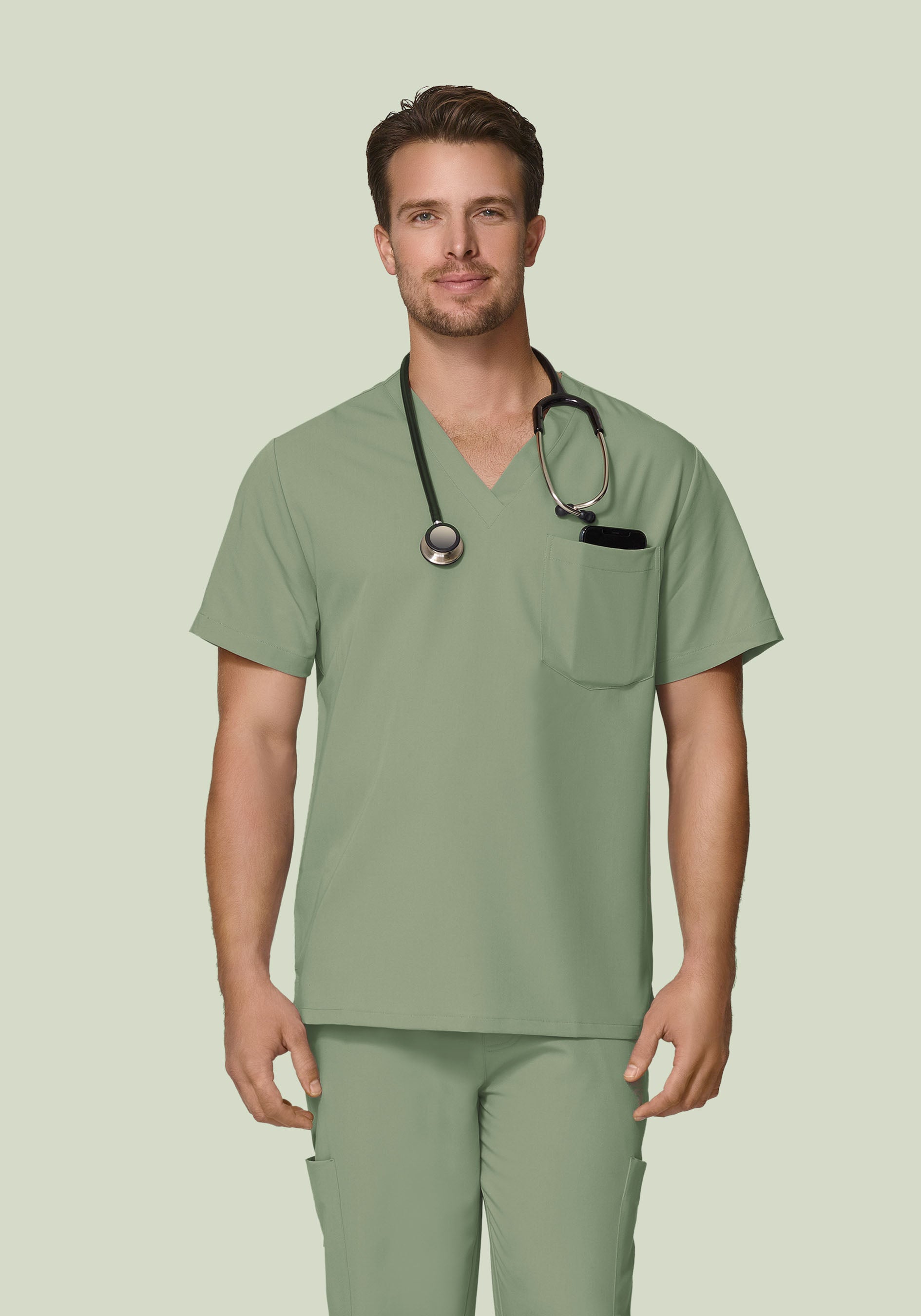 Two Pocket Top Cool Sage