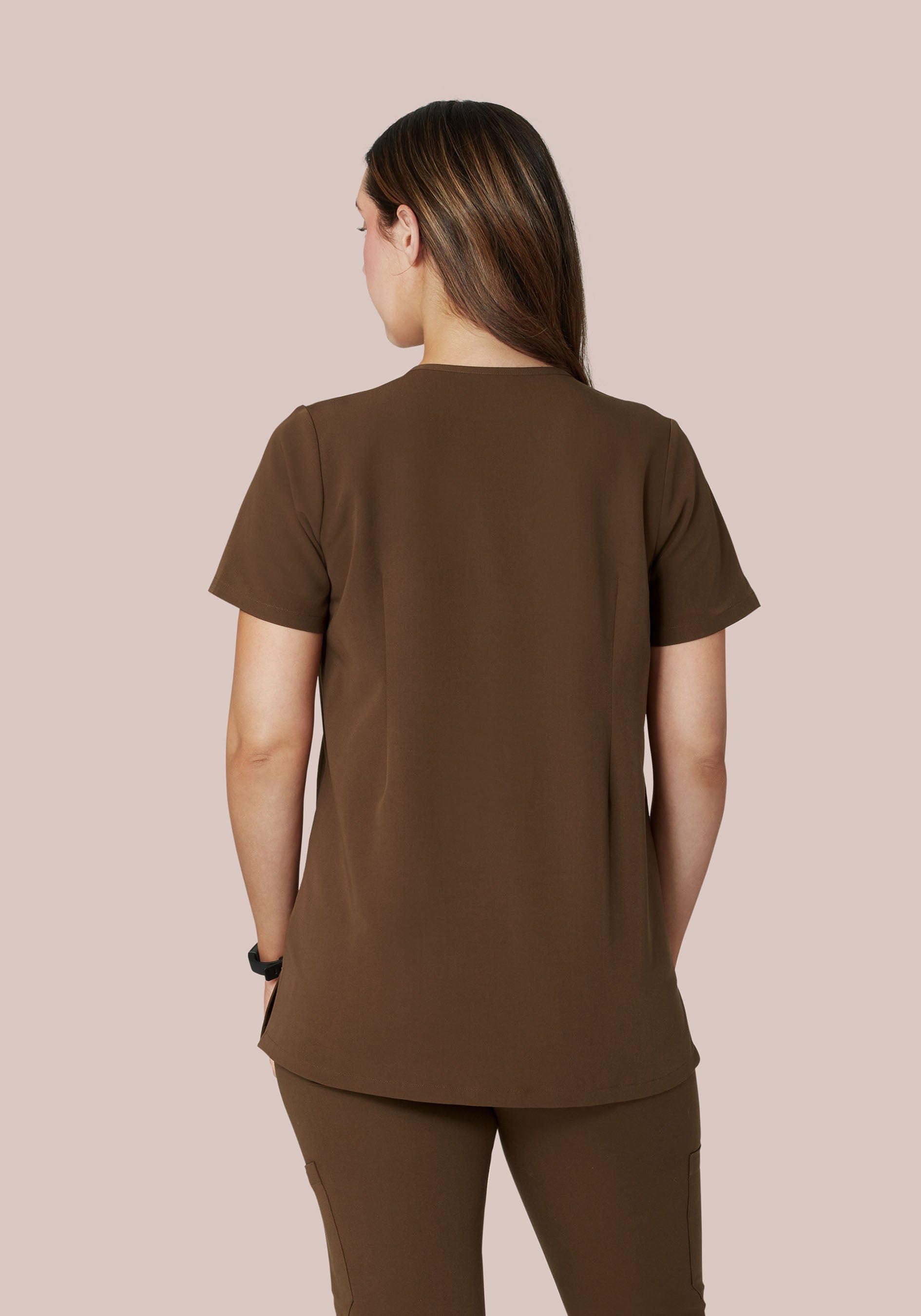 Maternity One Pocket Top Chocolate Brown