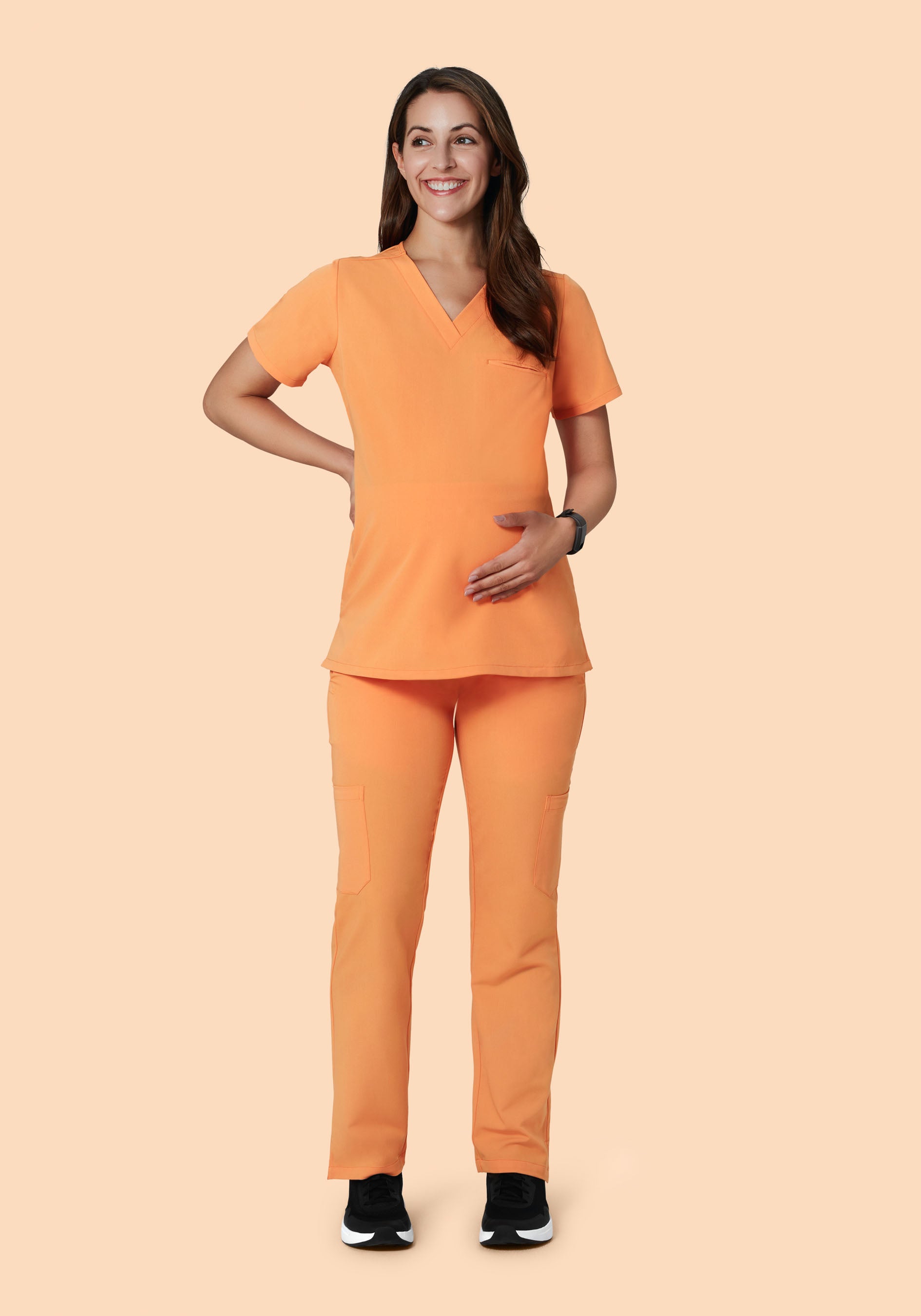 Maternity One Pocket Top Cantaloupe