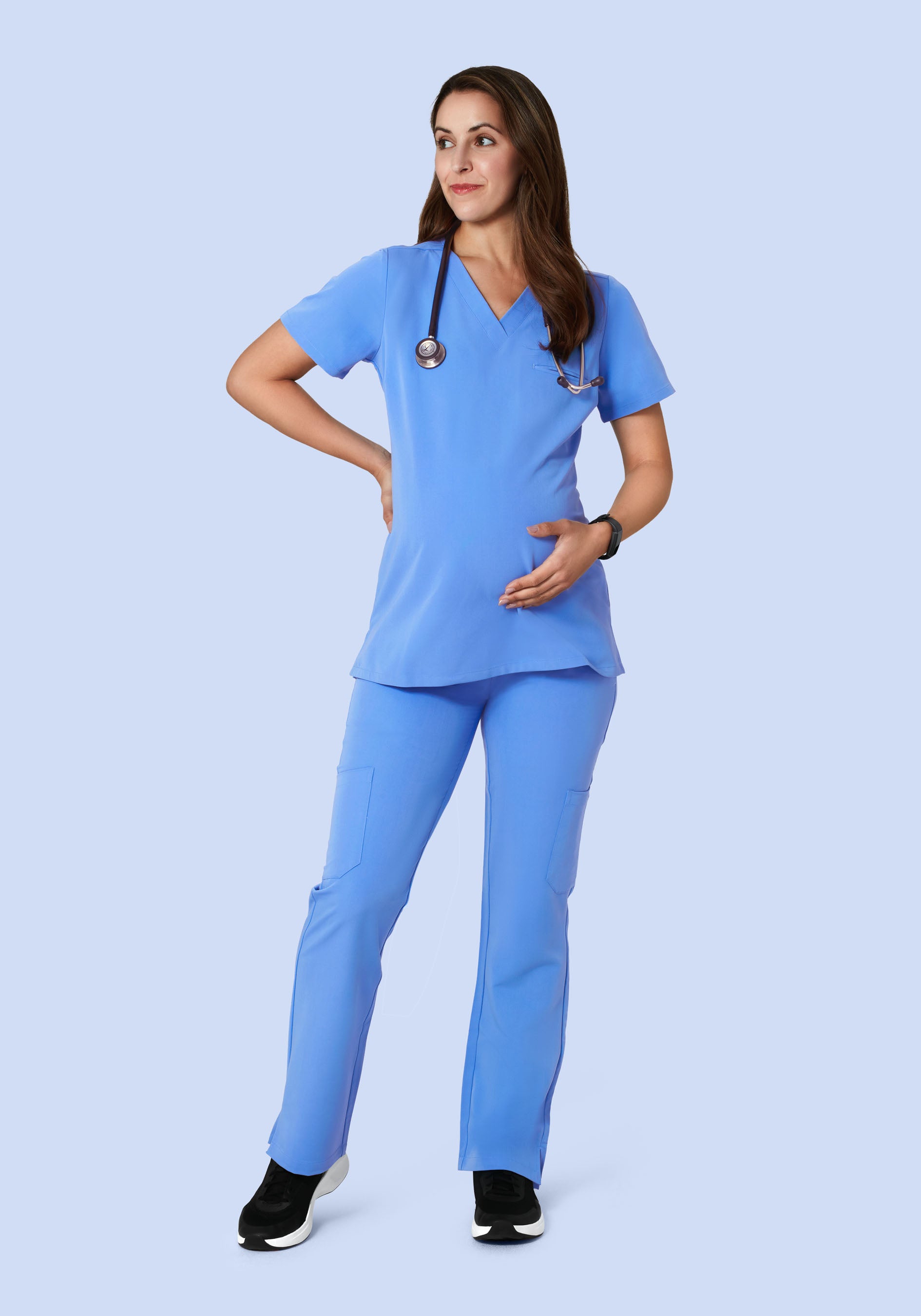 Maternity One Pocket Top Ceil Blue