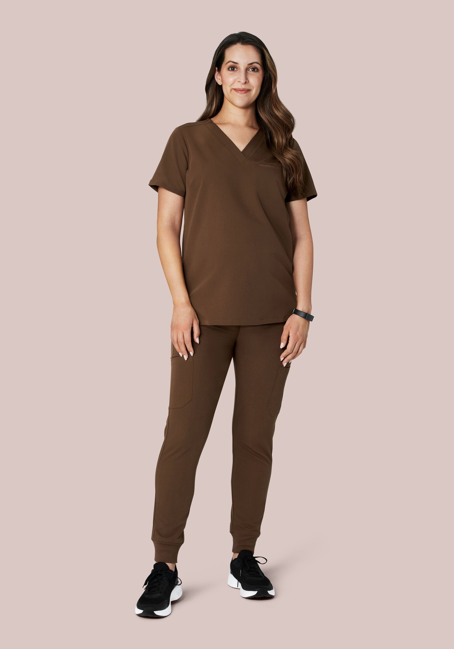 Maternity One Pocket Top Chocolate Brown