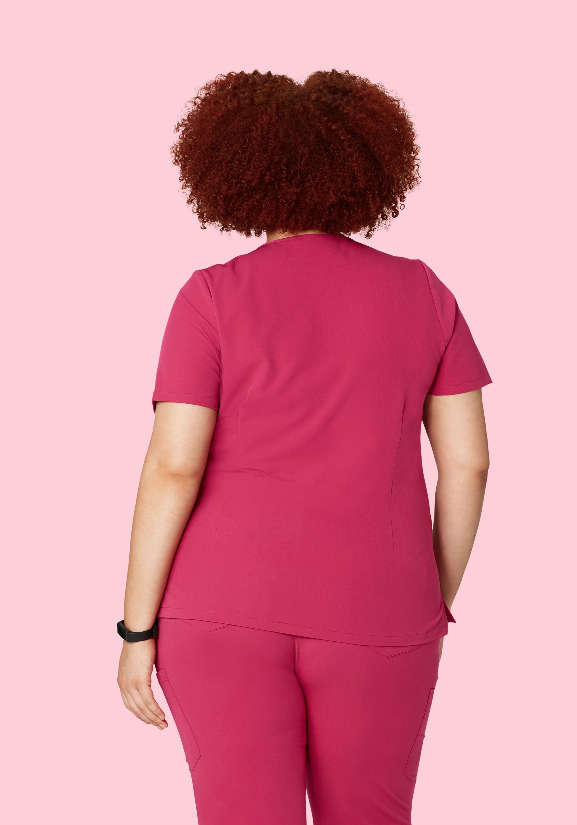 5 Pocket Notch Neck Top Deep Magenta